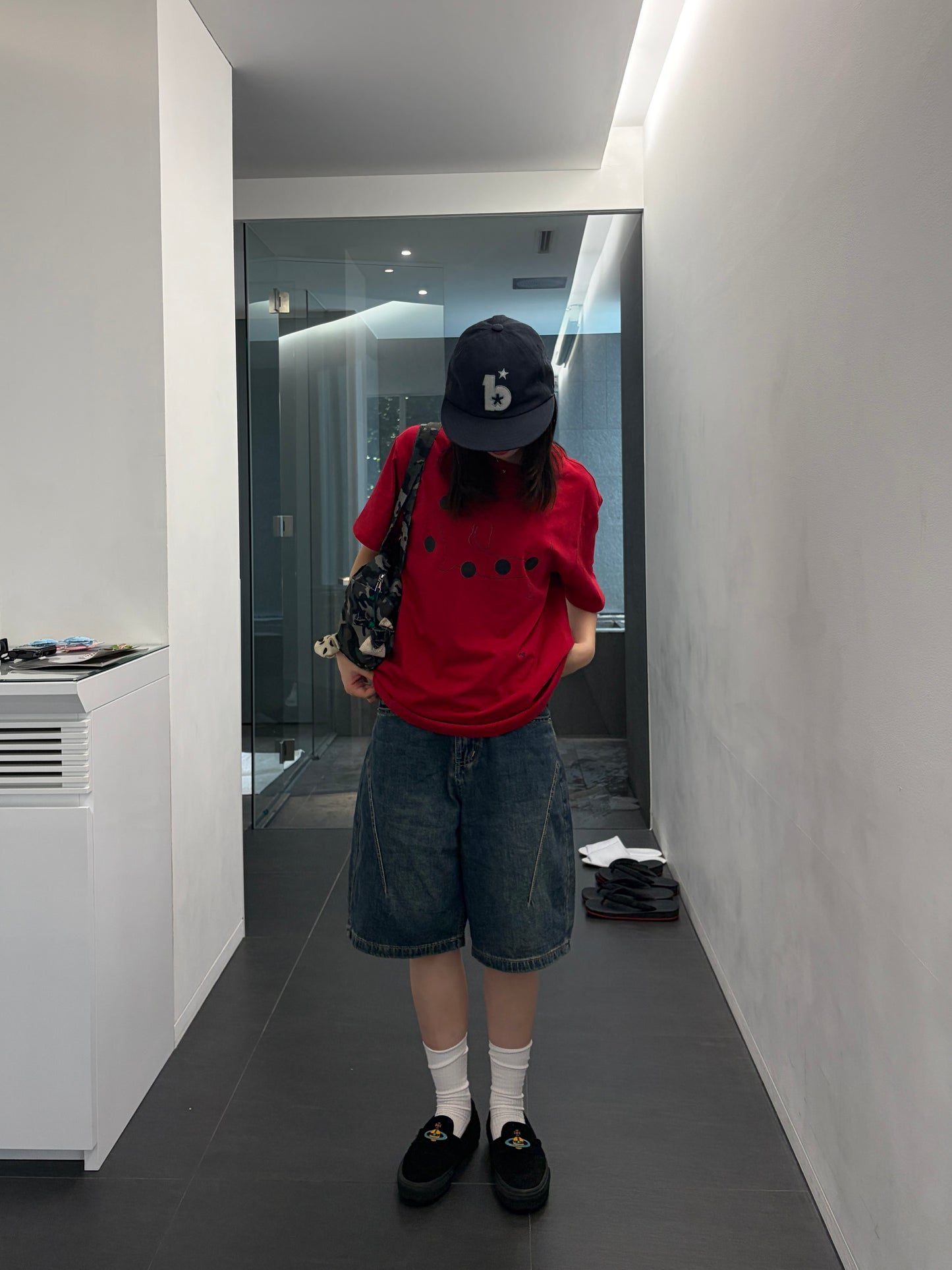 カーブデニムハーフパンツ DPB99124