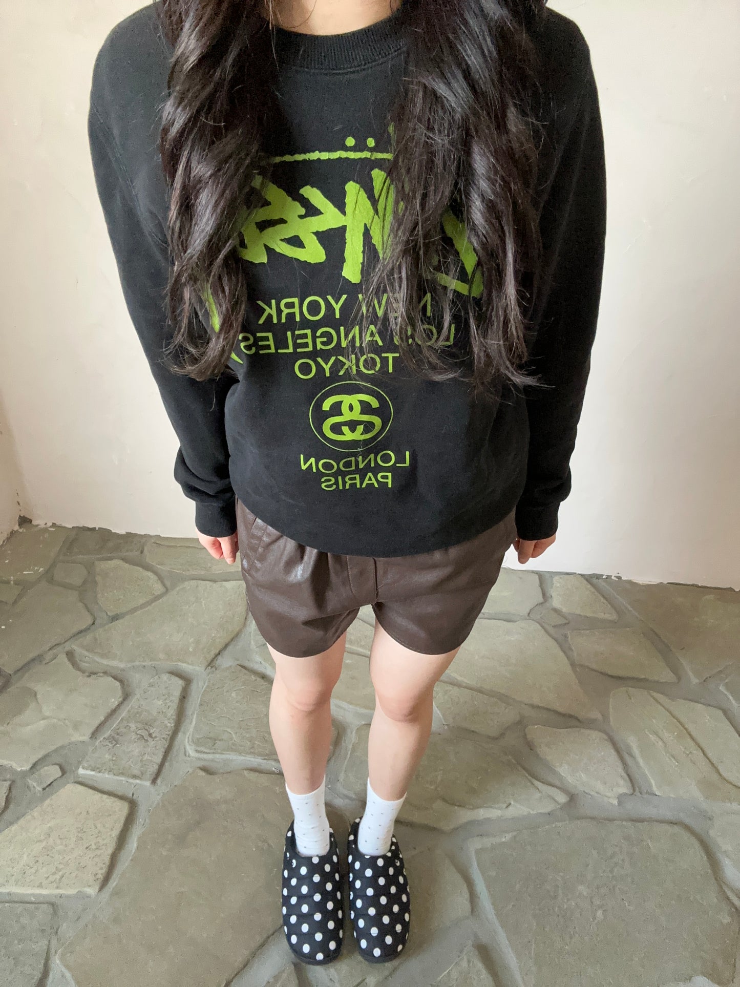 レザーライクショートパンツ DPB95063