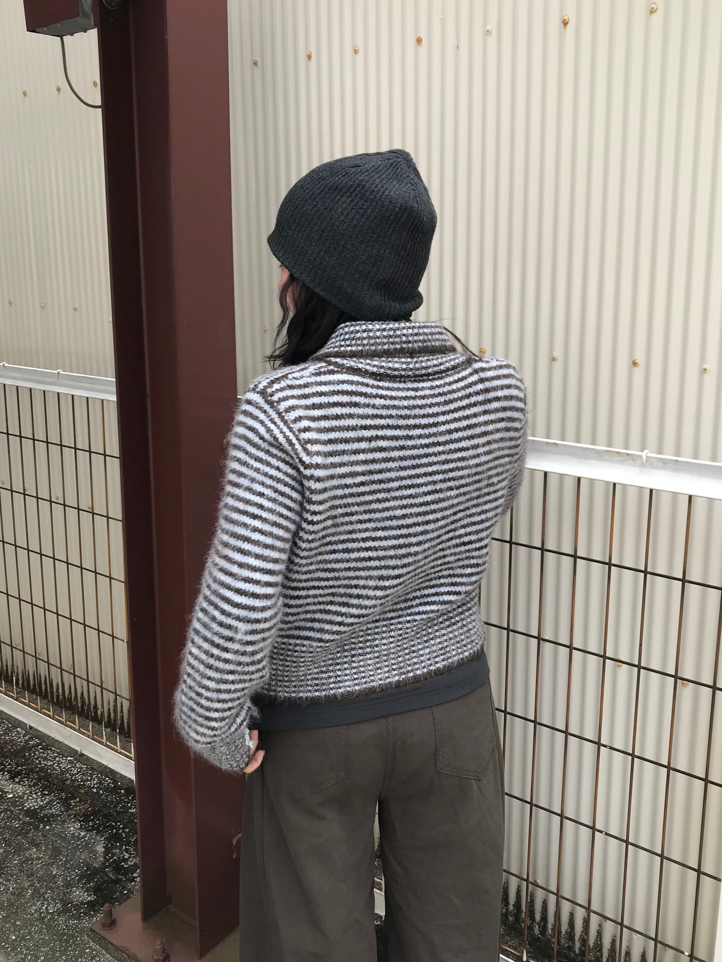 ニットボーダーポロトップス DPB89188