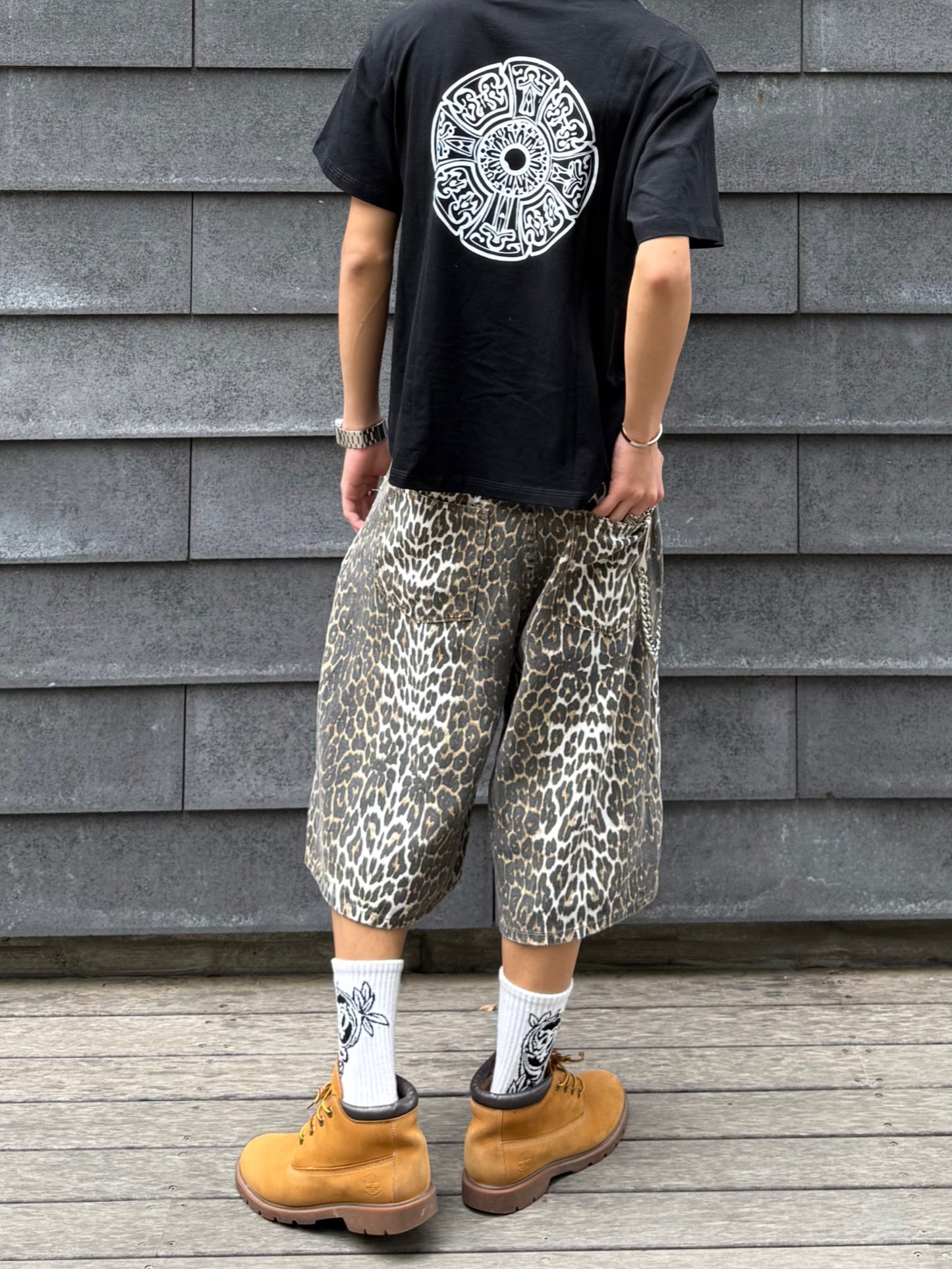 Kenshin_レオパードデニムハーフパンツ DPB73343