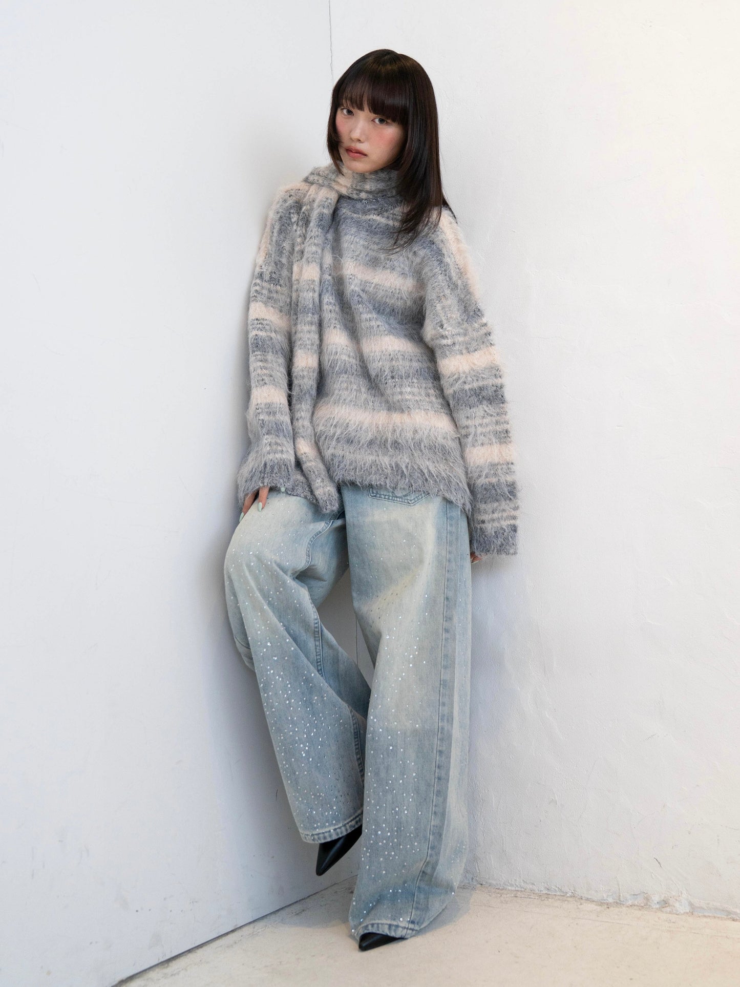 ラメストレートデニムパンツ DPC02014