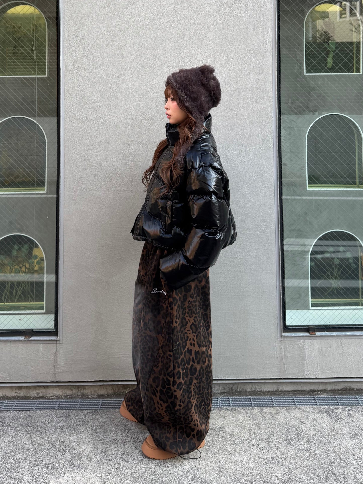 ウォッシュドレオパードスウェットパンツ DPB86171