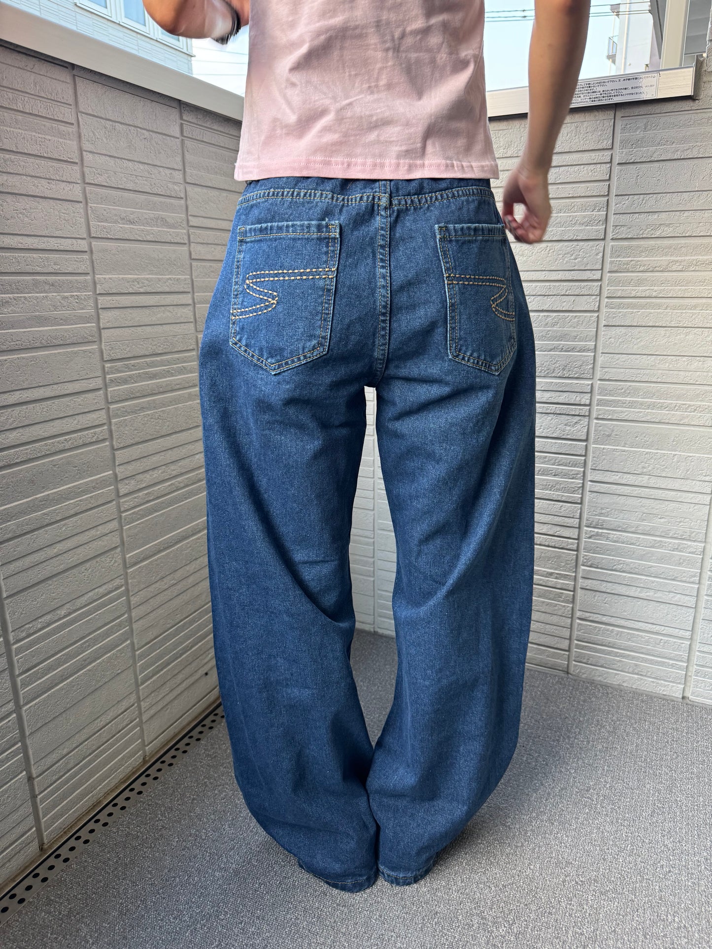 バックステッチワイドデニムパンツ DPC07038