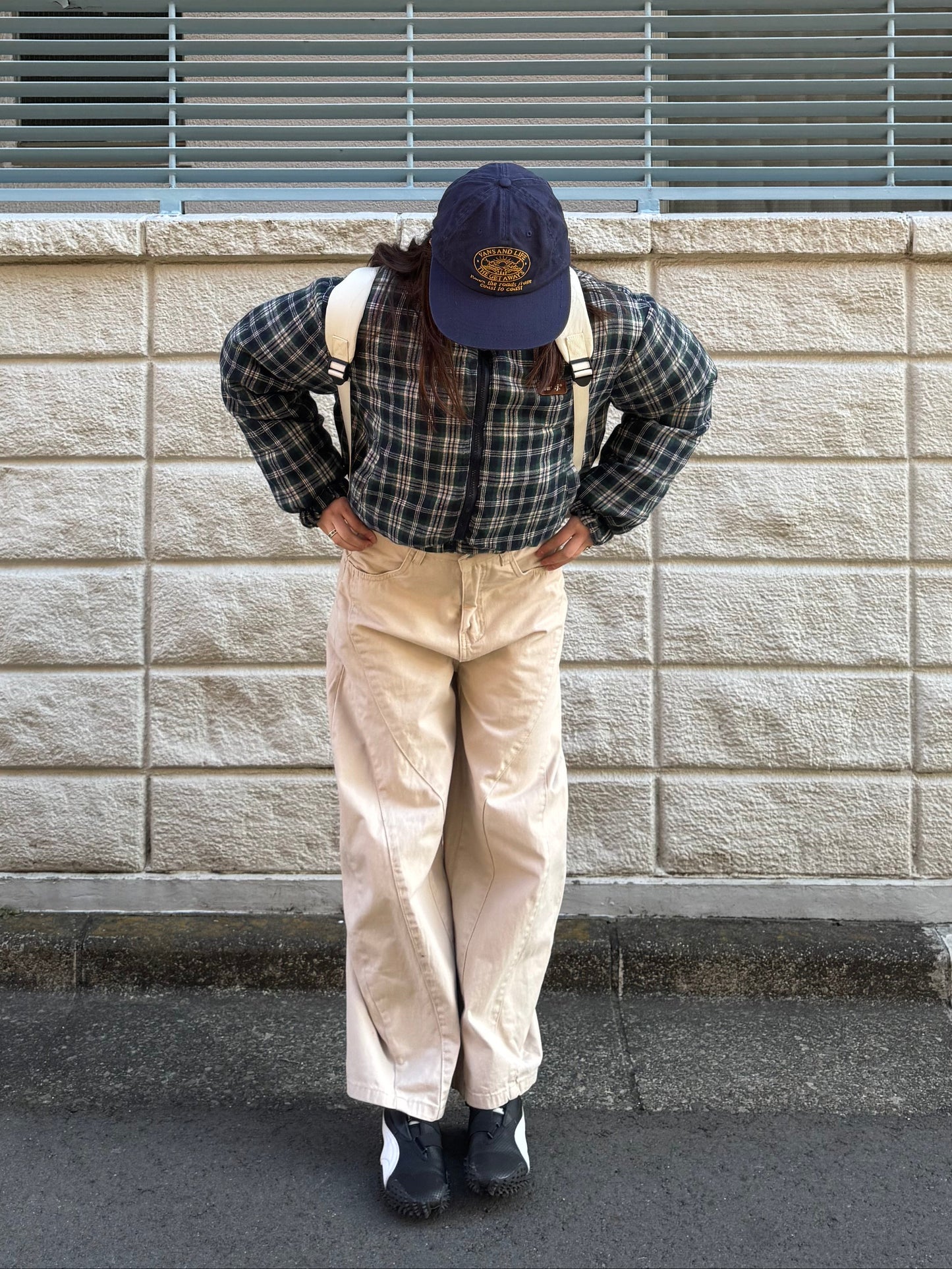 リバーシブルチェック中綿ジャケット DPB91075