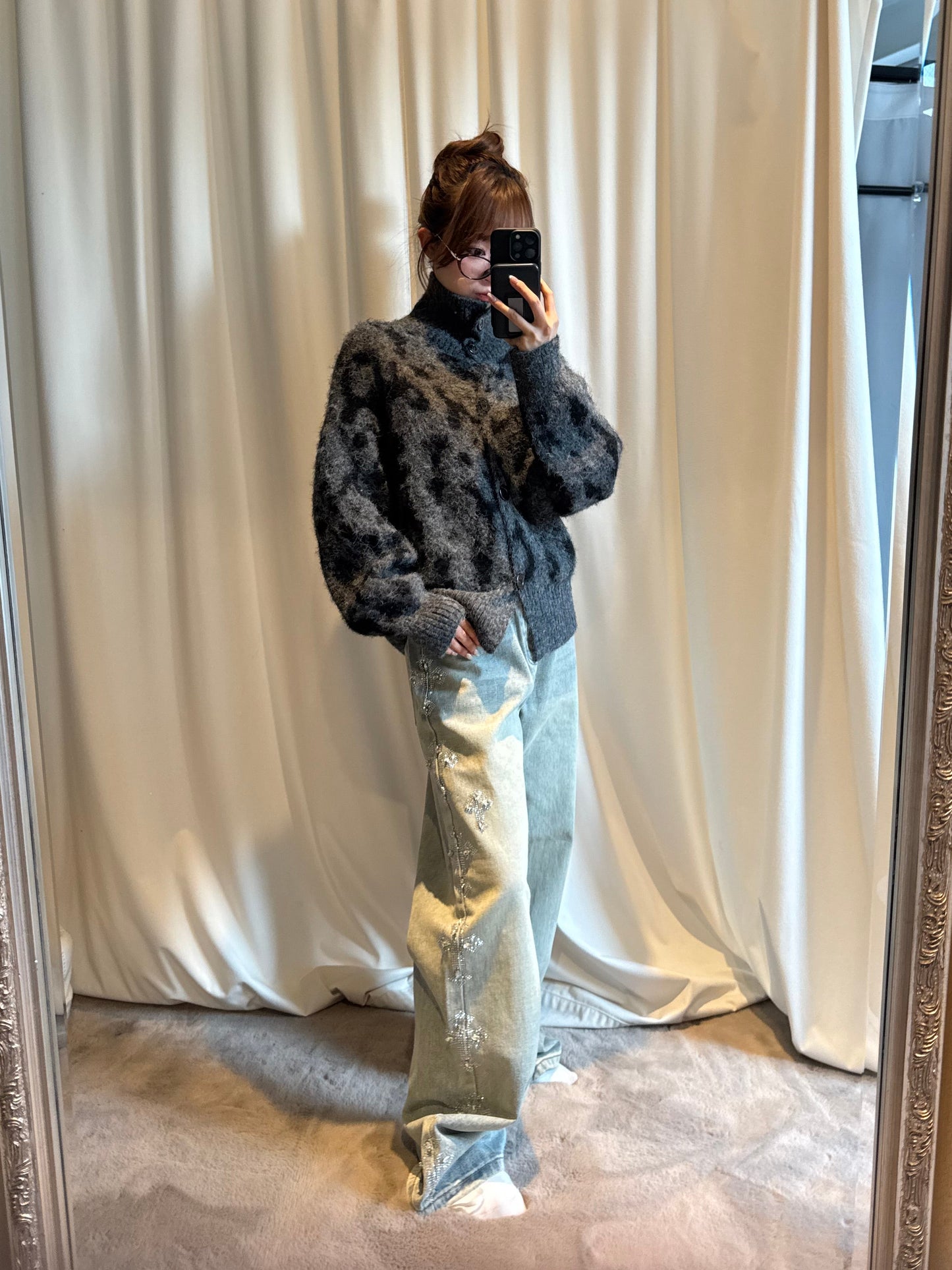 サイドクロスビジューデニムパンツ DPB86169