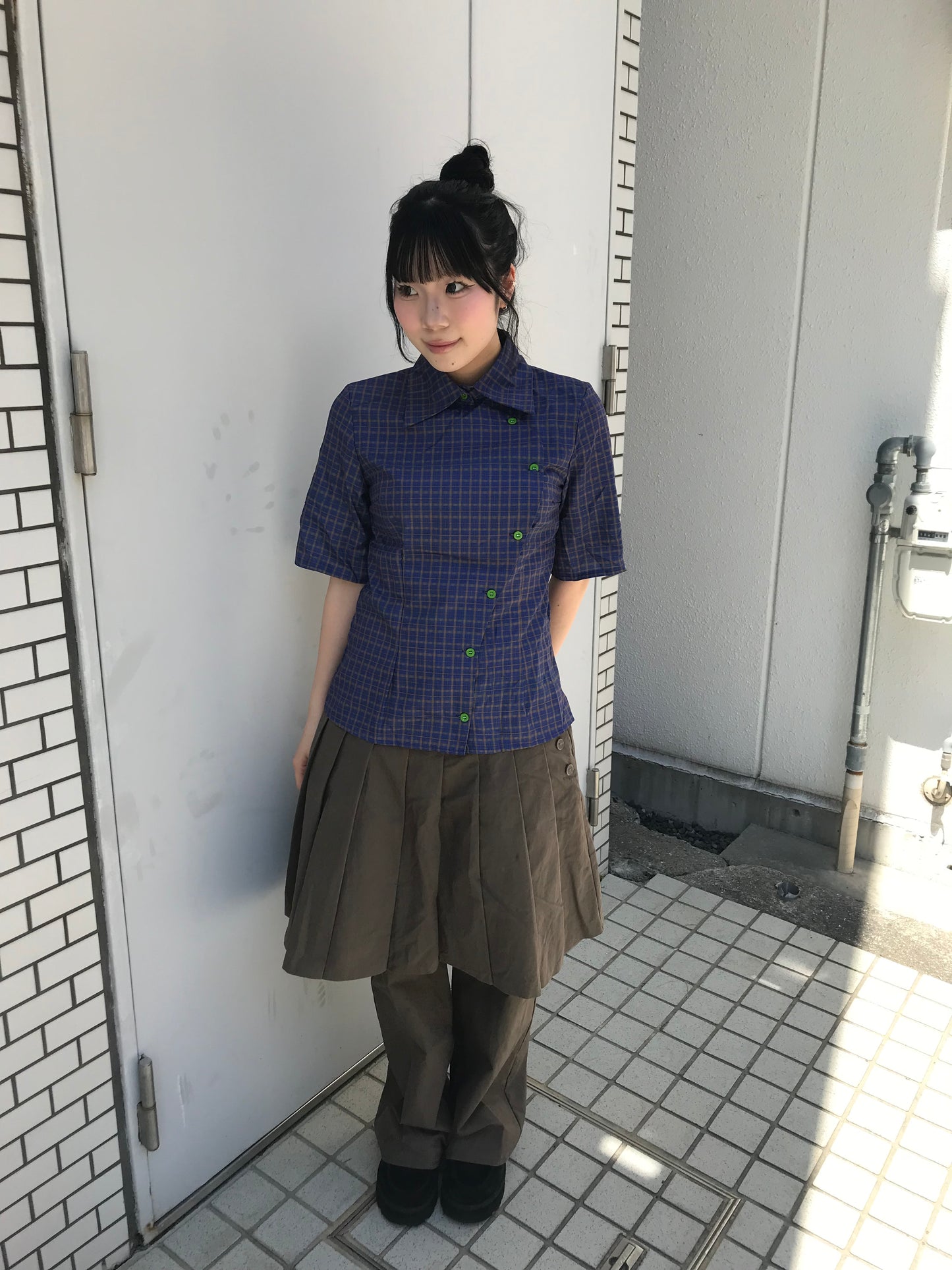 ブルーチェックアンニュイシャツ DPB89183
