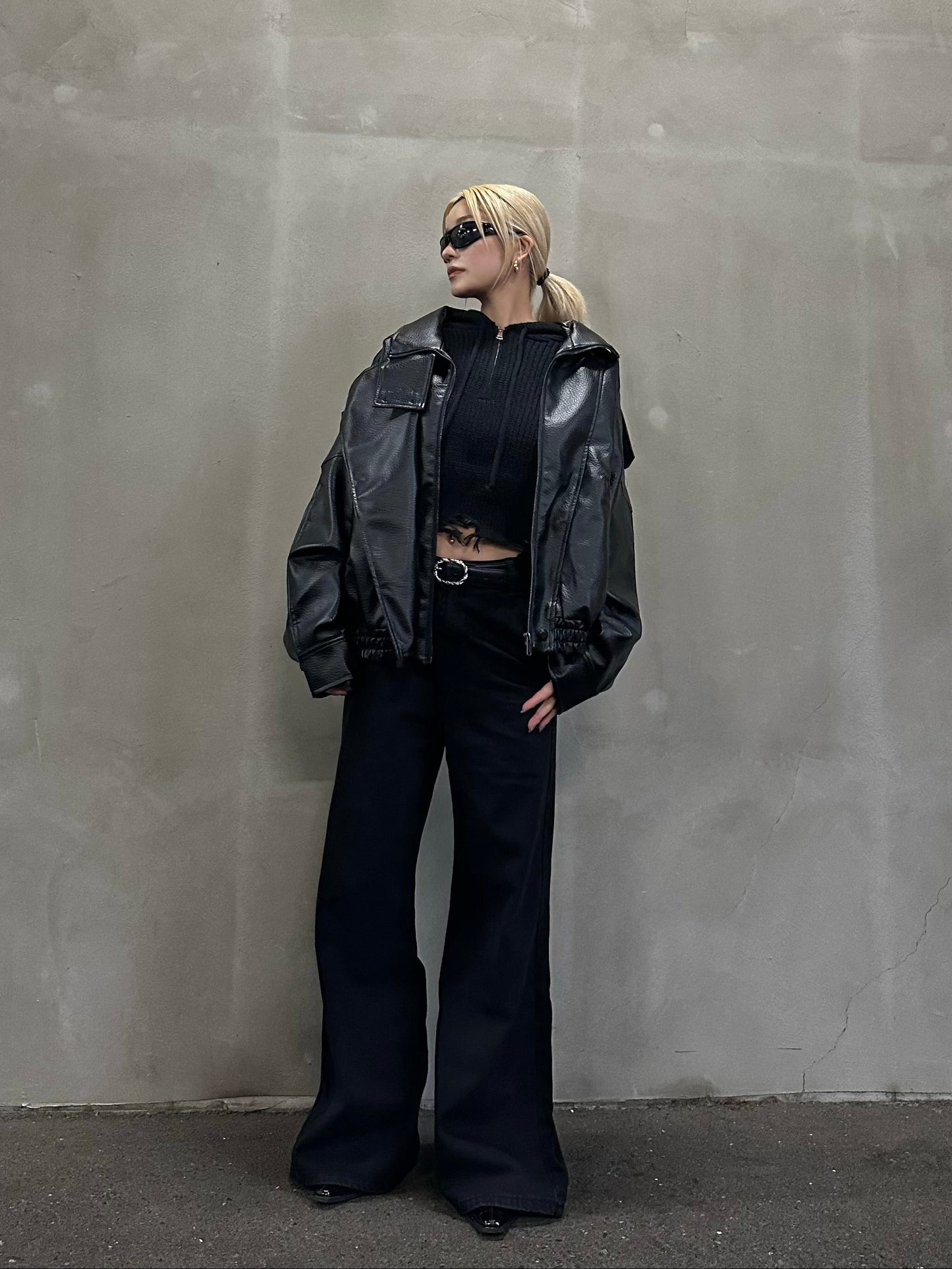 ダメージフードニットパーカー DPB26664