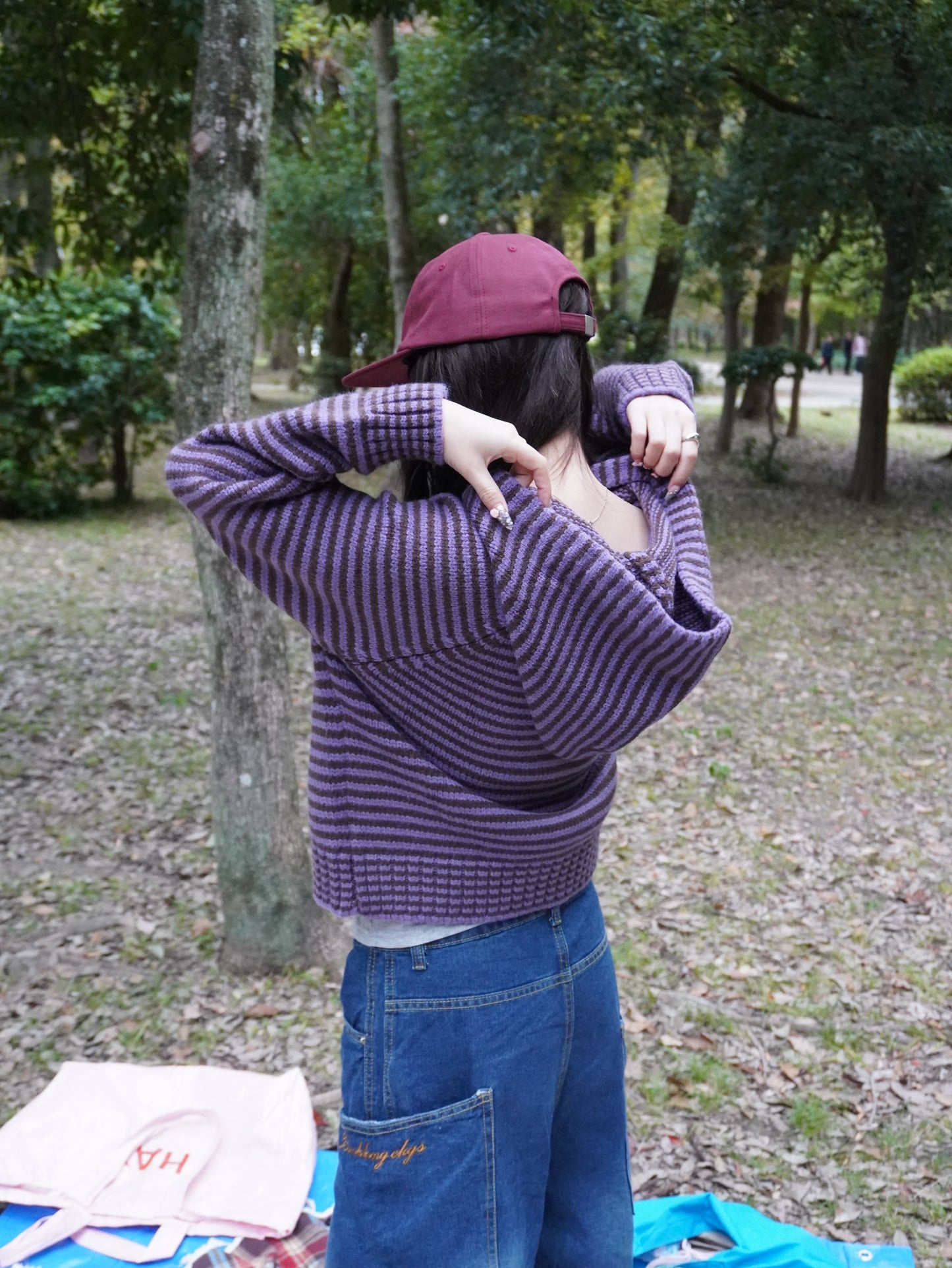 ボーダーニットダブルジップパーカー DPB85367