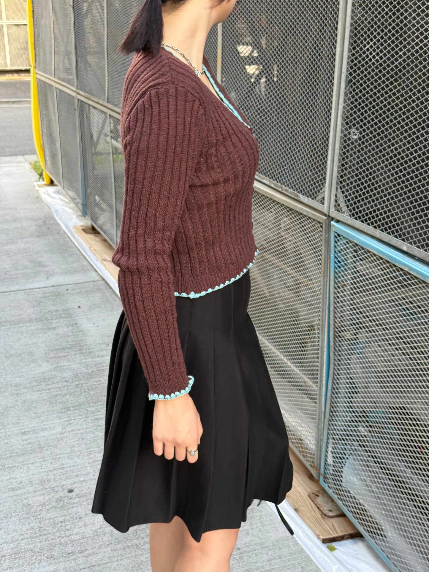 バイカラーニットトップス DPB93014