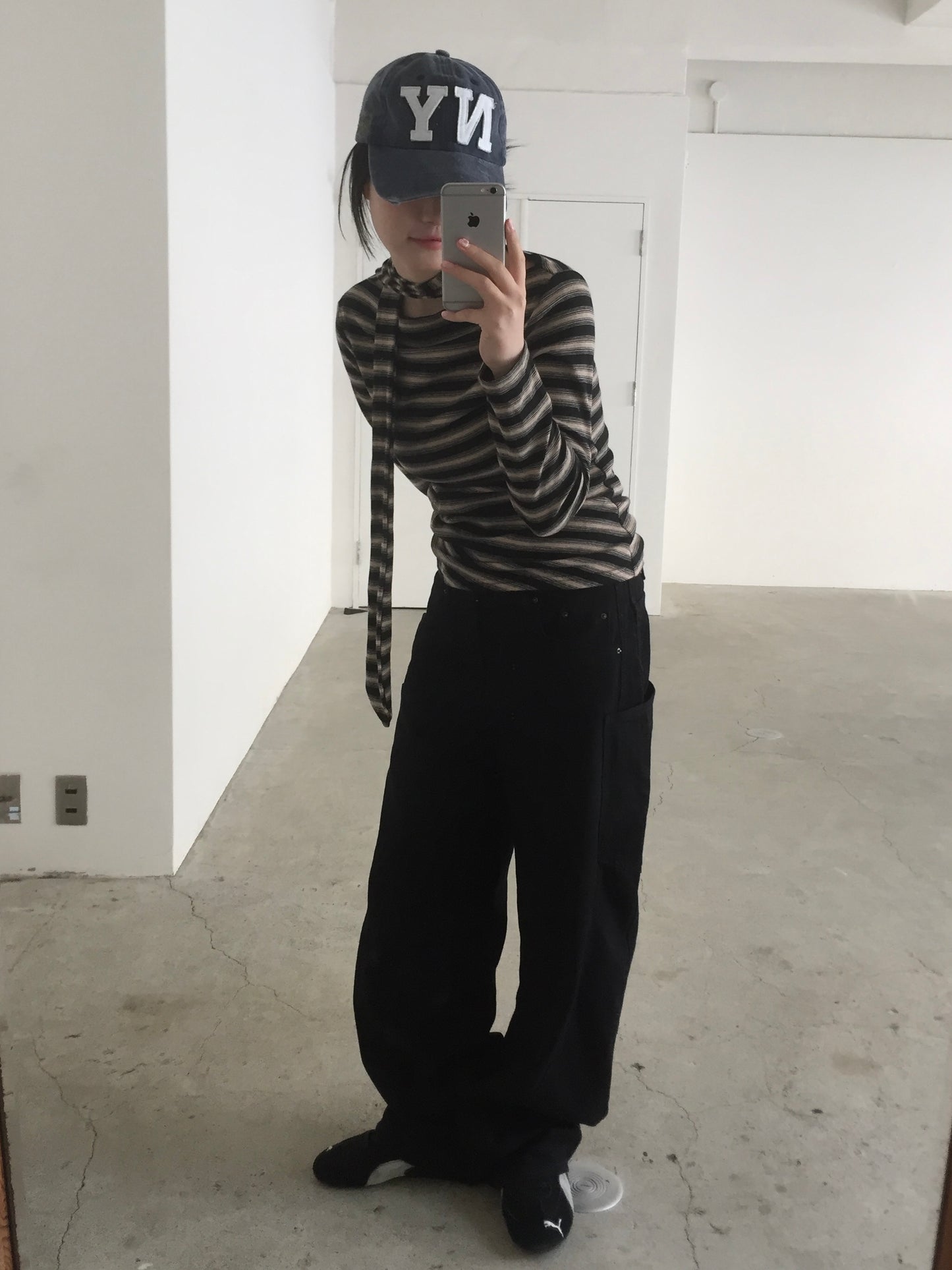 スリムマフラー付ボーダーTシャツ DPB85165
