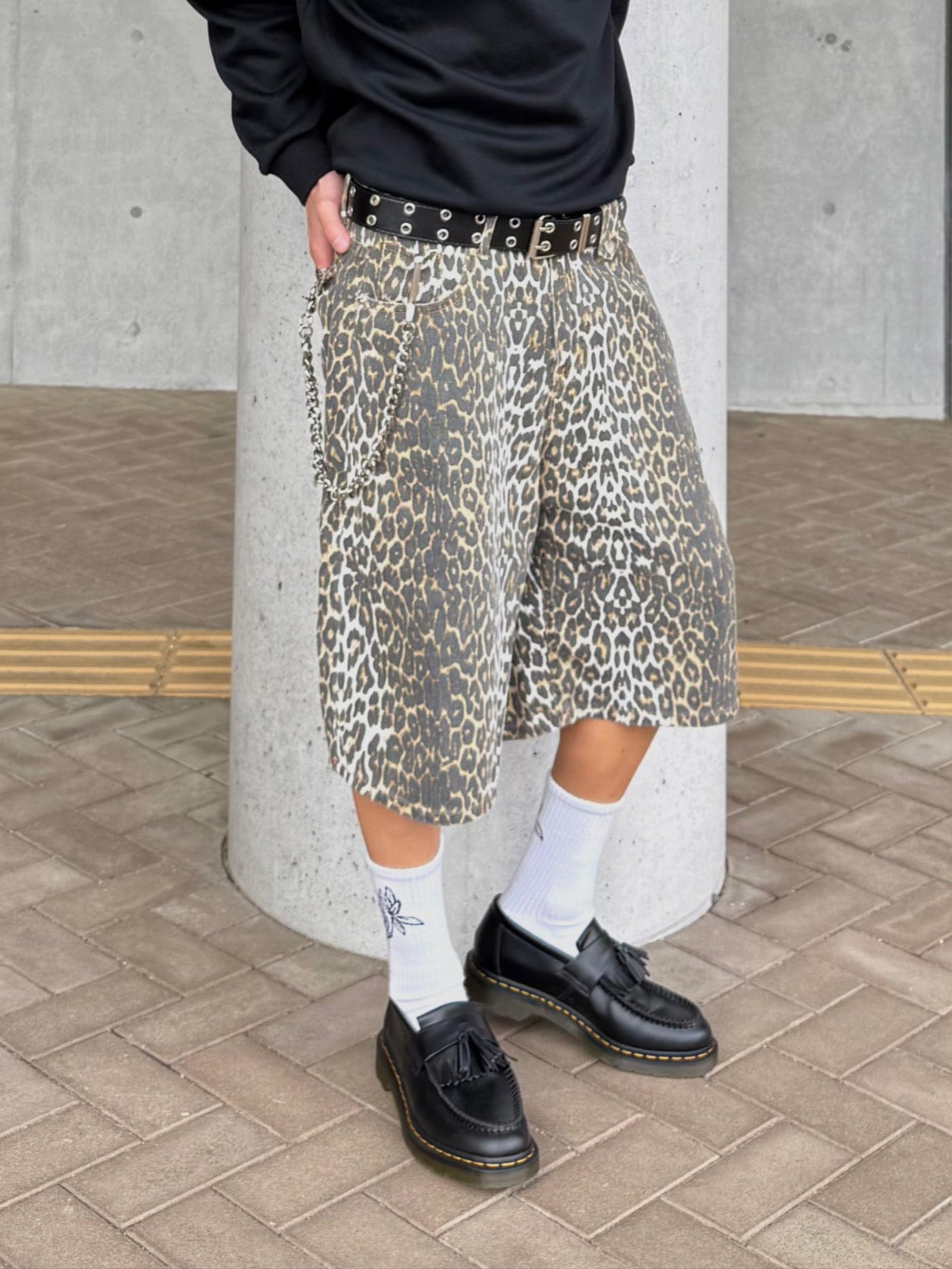 レオパードデニムハーフパンツ DPB90233
