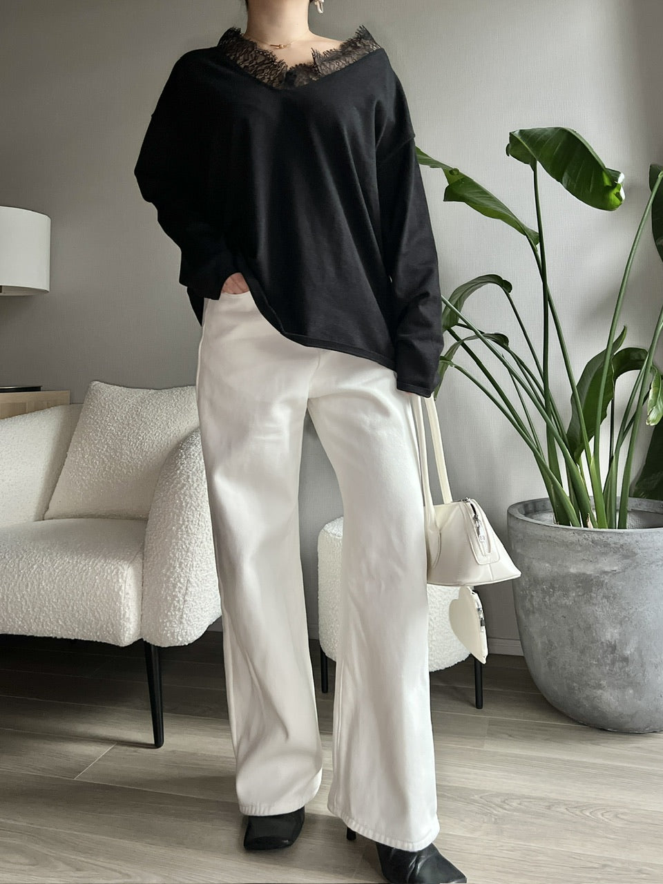 レースVネックニット DPB56358