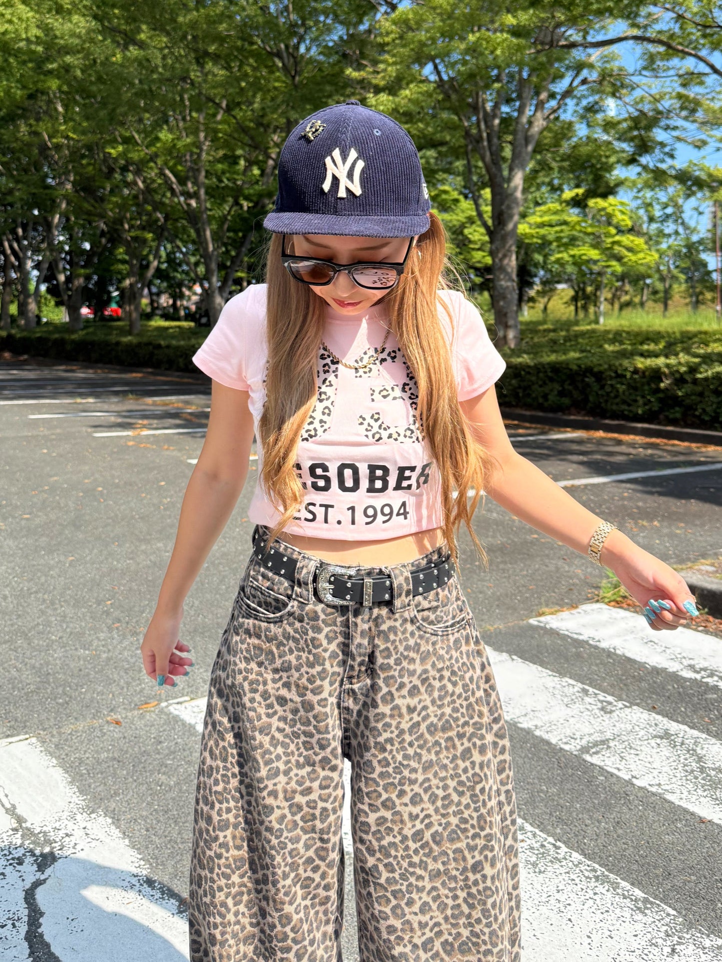 レオパードロゴクロップドTシャツ DPB73427