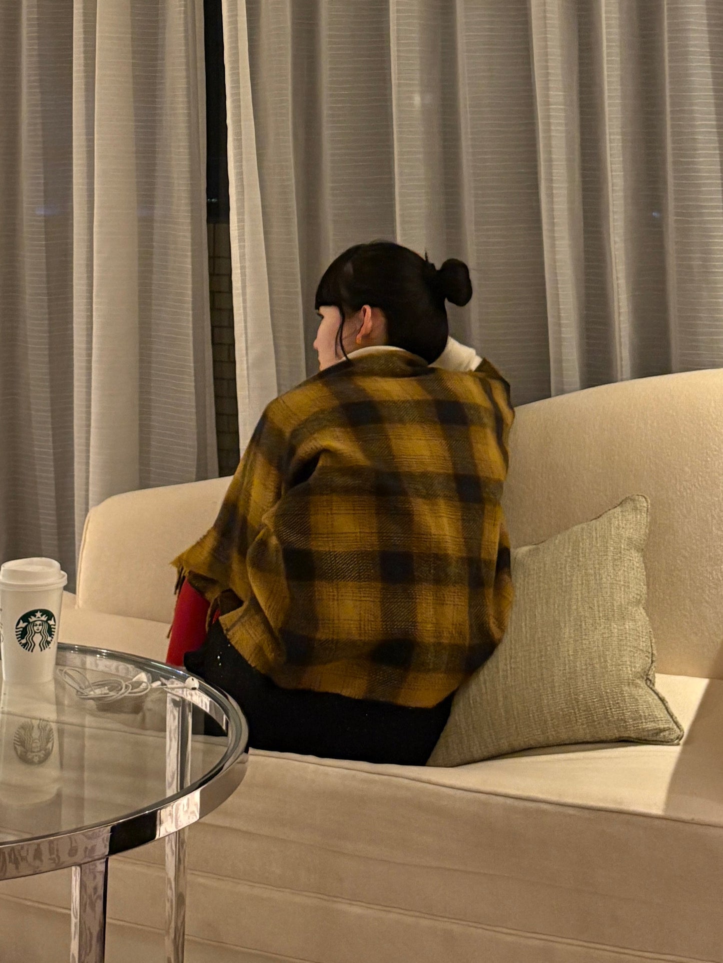 イエローチェックマフラー DPA43729