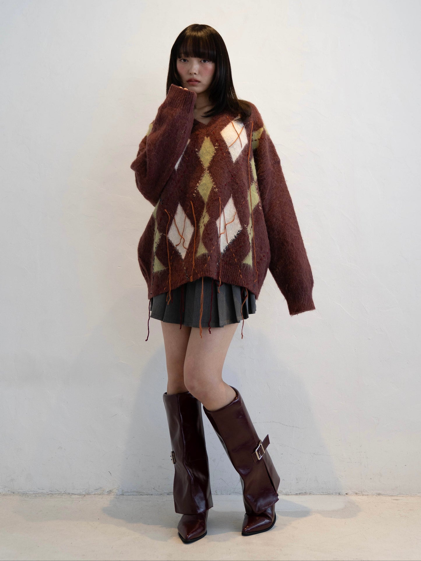 アーガイルチェックニット DPC02012