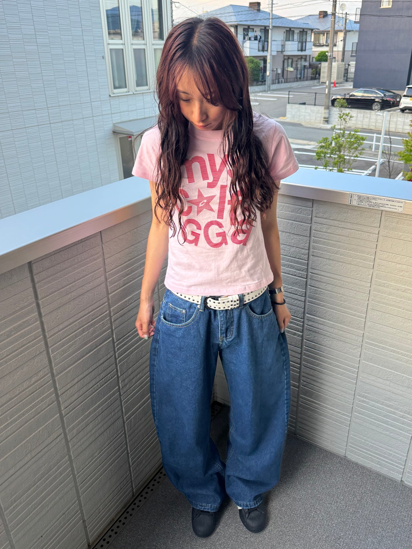 バックステッチワイドデニムパンツ DPC07038