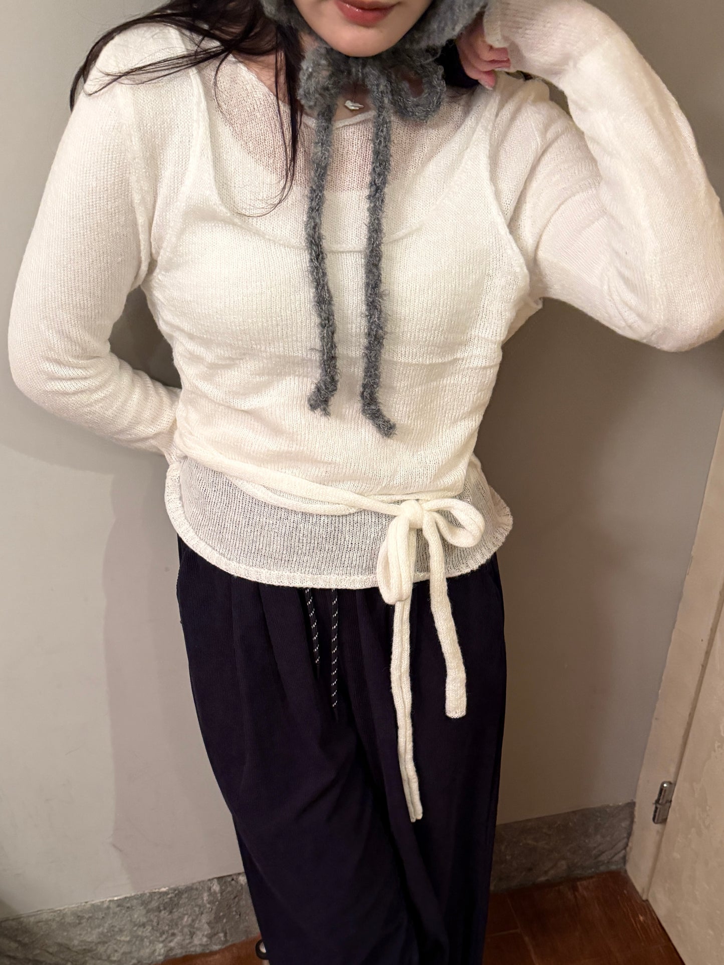 キャミソールレイヤードニットトップス DPB78265