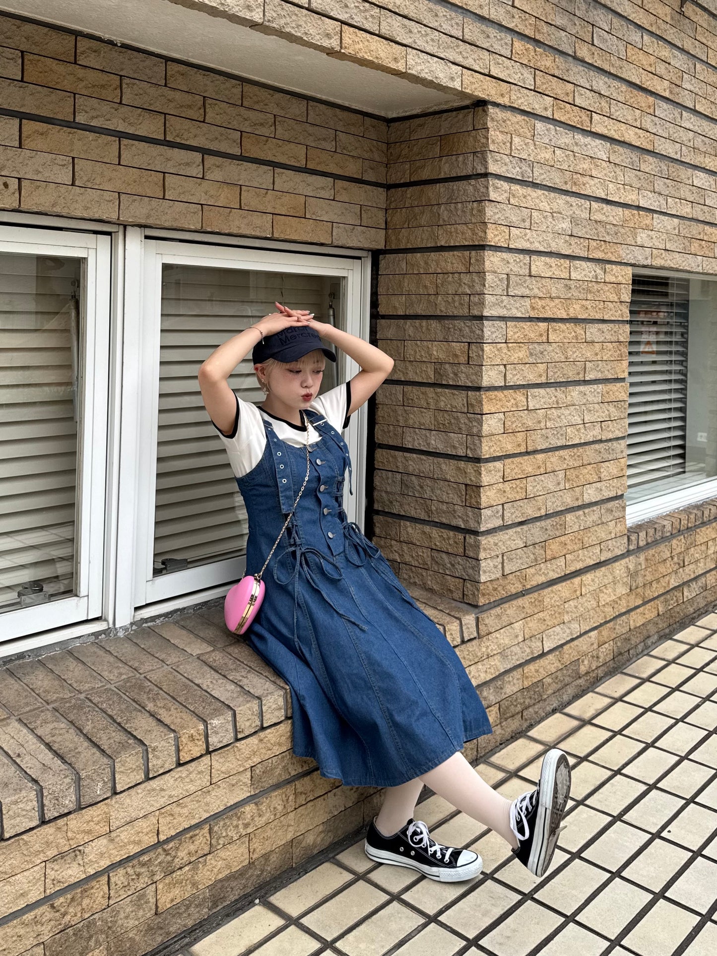 リボンデニムワンピース DPB76139