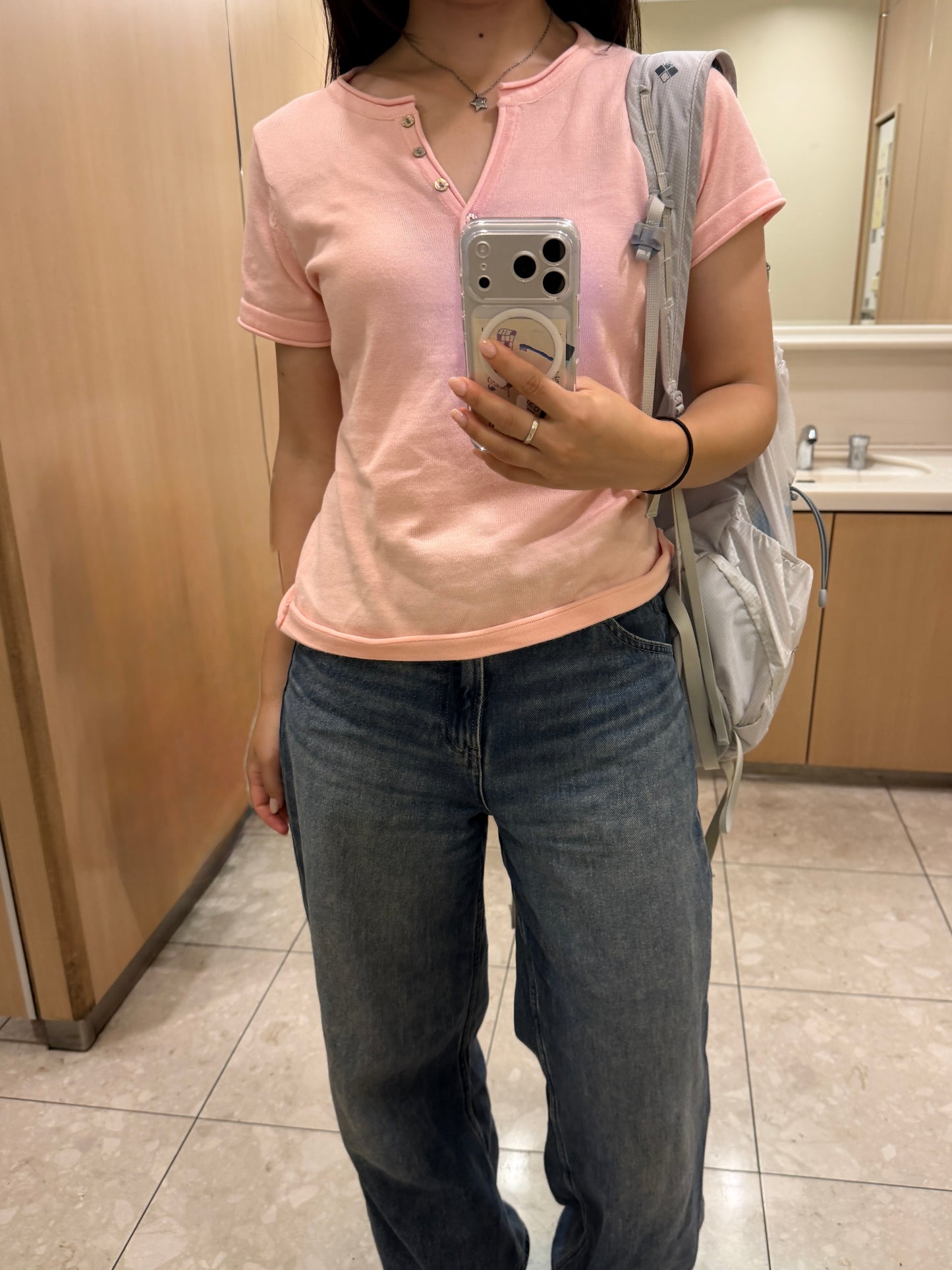 リブヘンリーネックTシャツ DPB78295
