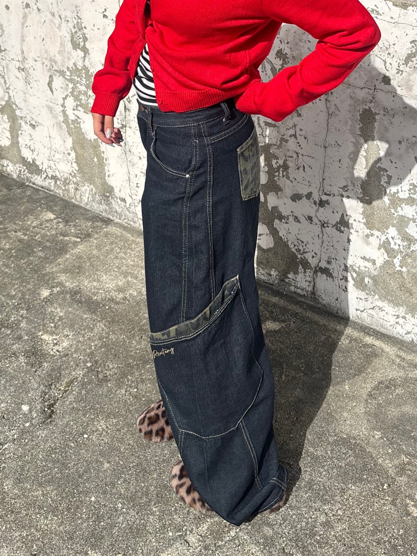 レオパードポイントデニムパンツ DPB89125