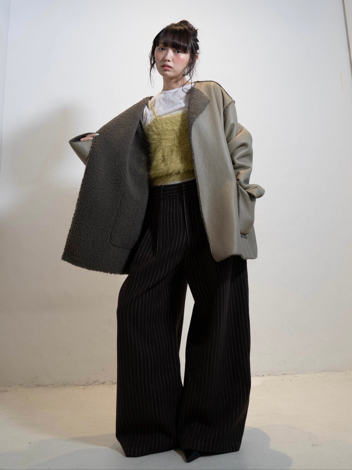 ポイントボアフェイクレザージャケット DPC02010