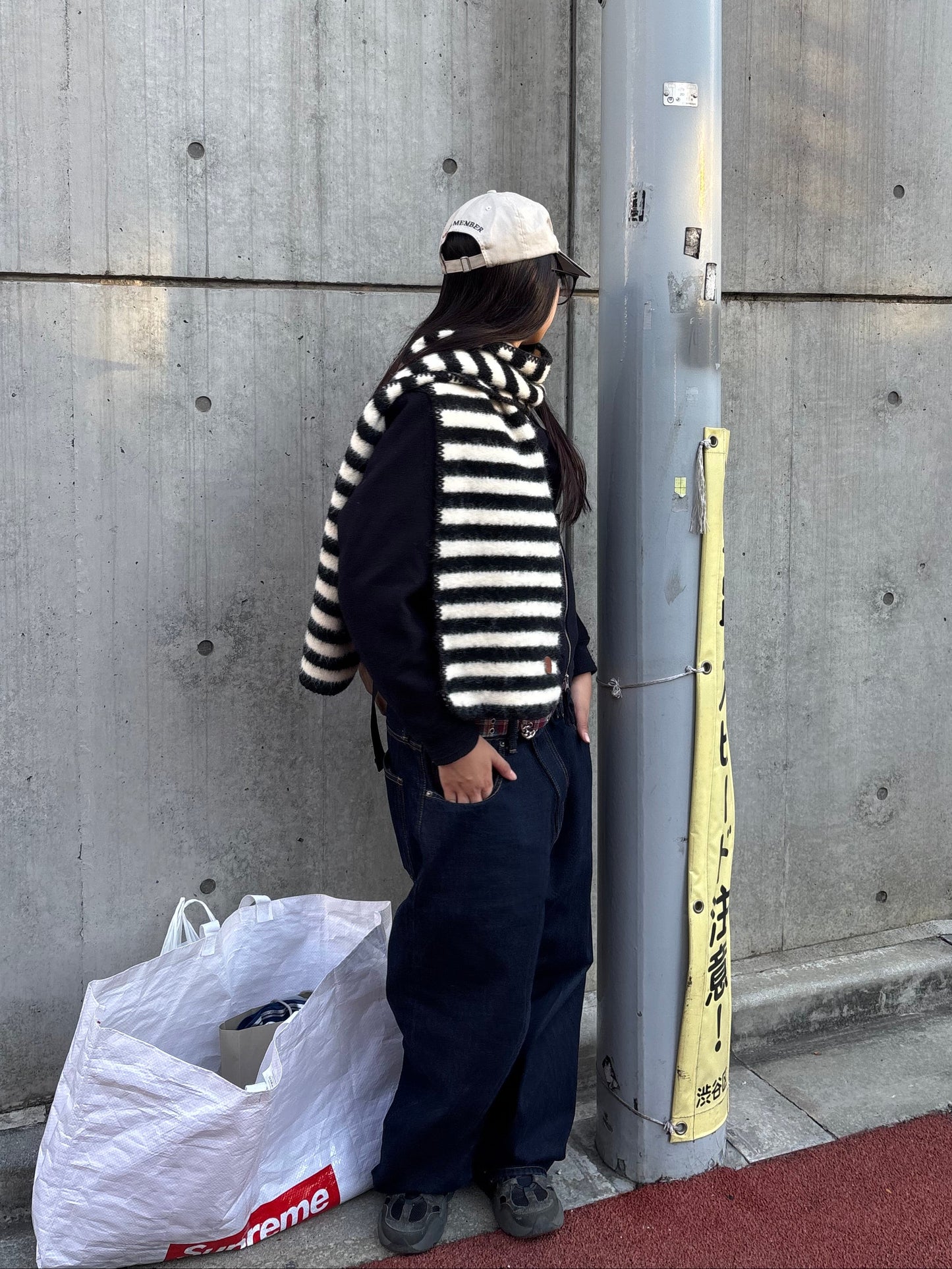 ステッチボーダーニットマフラー DPB92075