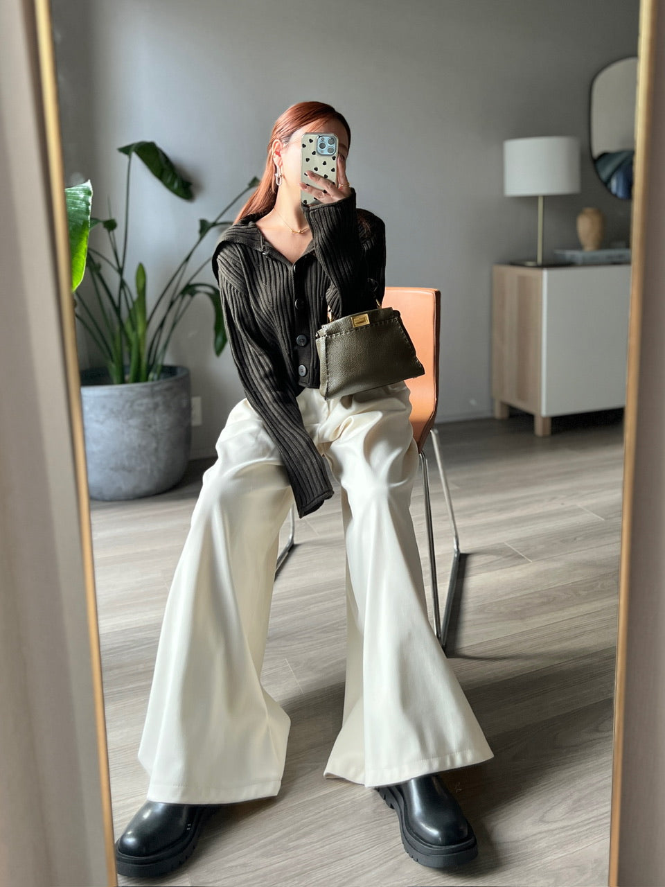 リブボタンニットトップス DPB56340