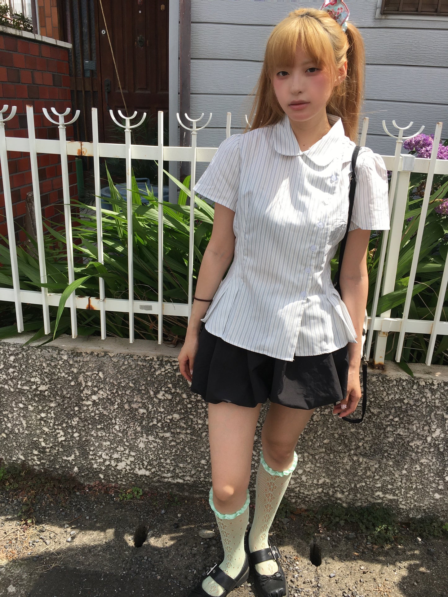 ラウンドカラーガーリーシャツ DPC09028