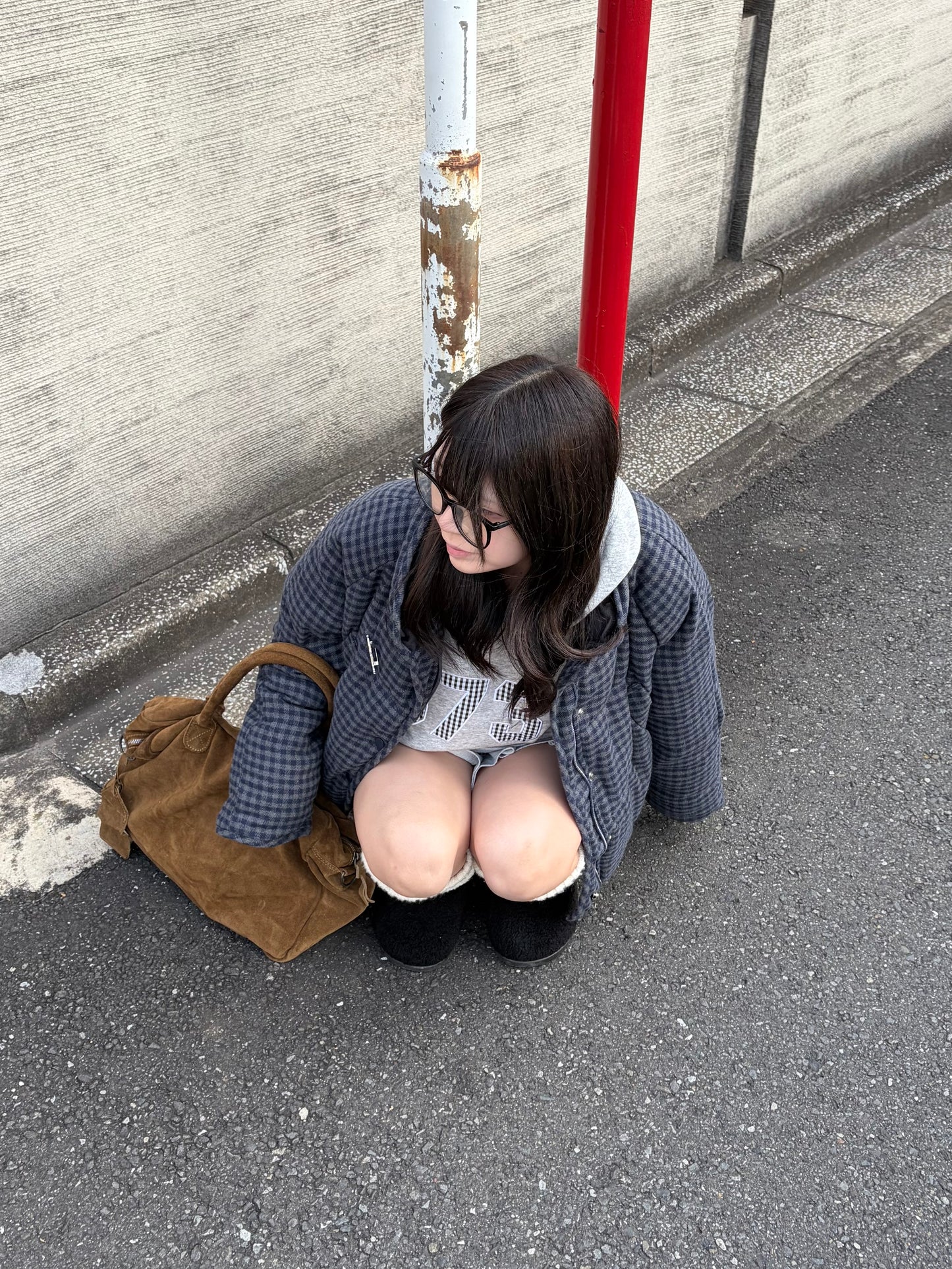 チェックショートダウンジャケット DPB98012