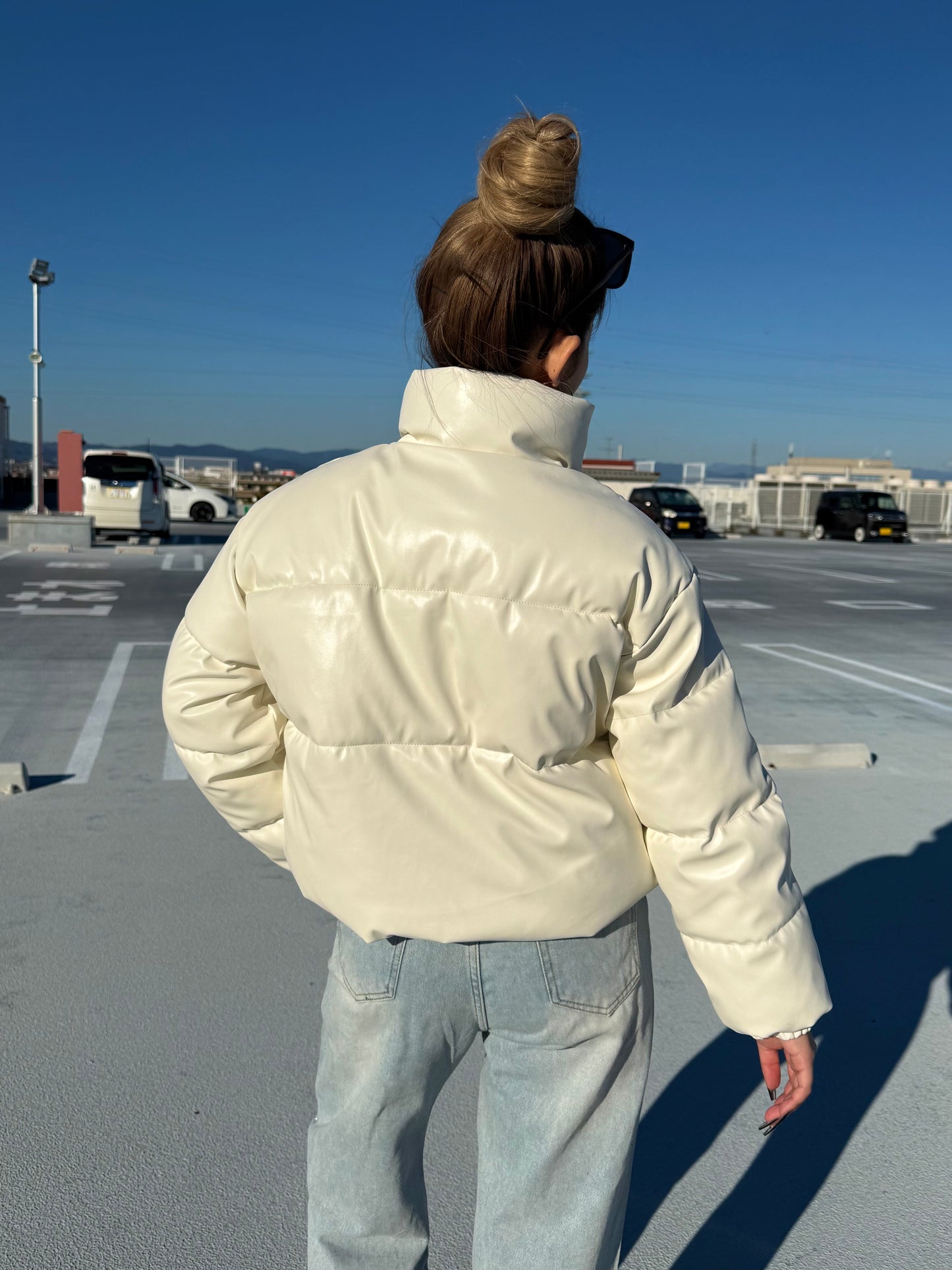 レザーショートダウンジャケット DPB73595