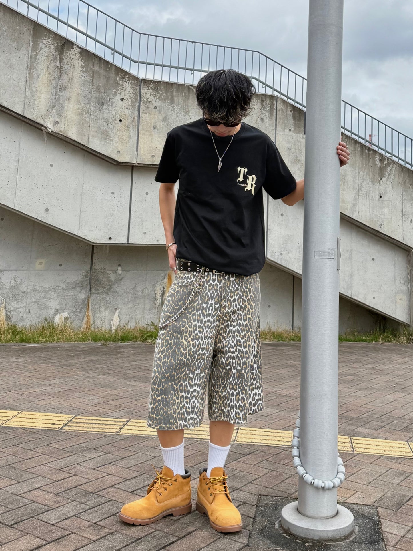 Kenshin_レオパードデニムハーフパンツ DPB73343