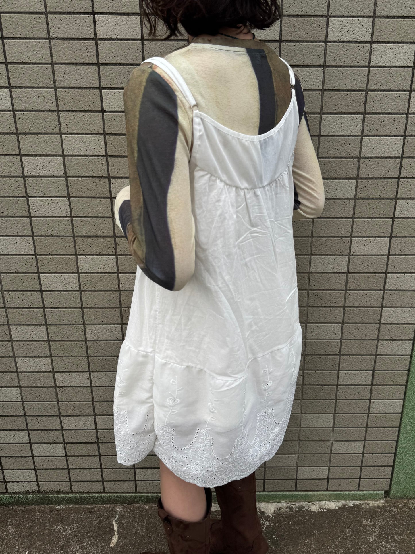 レースレイヤードキャミワンピース DPC03019