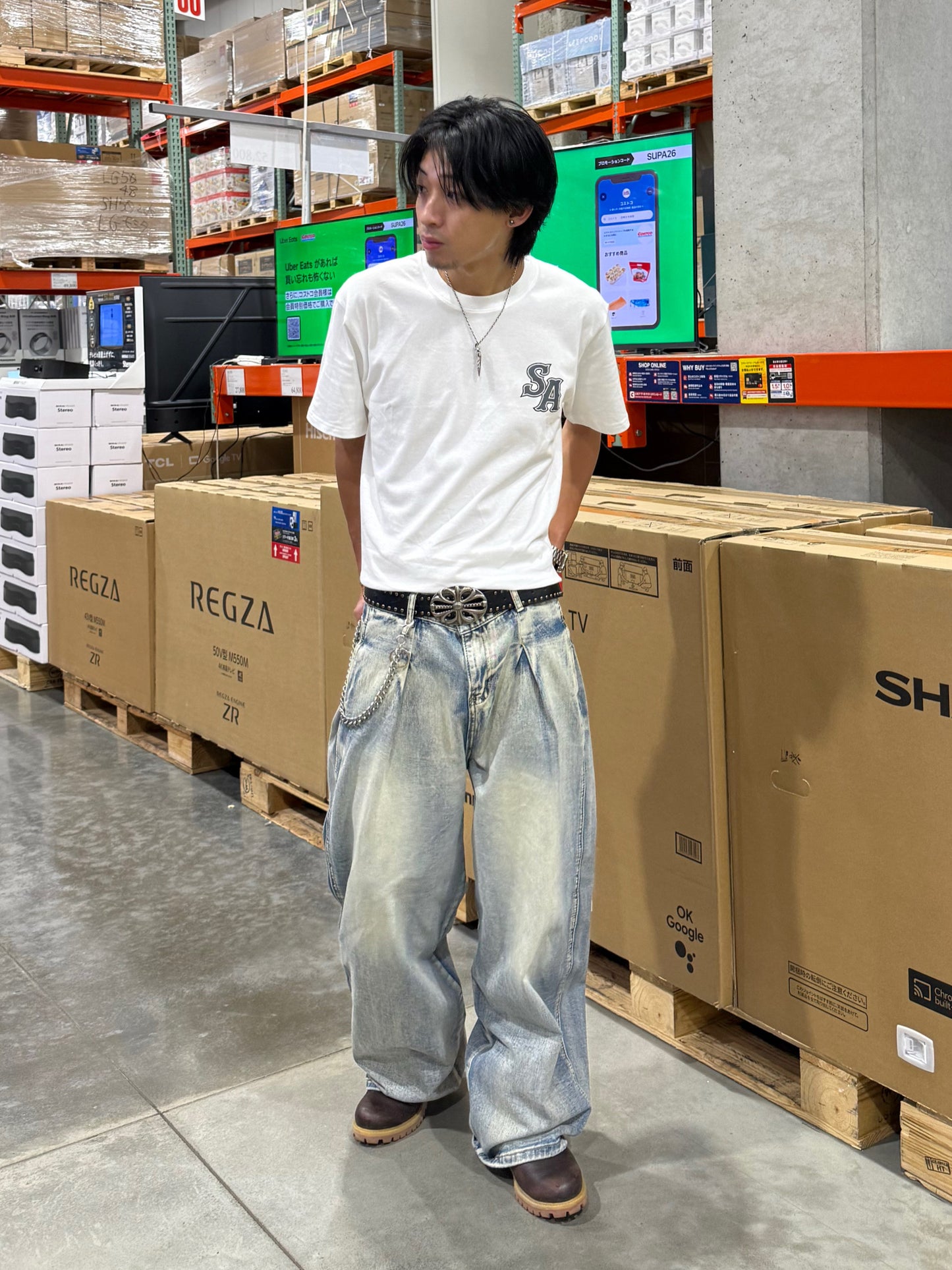 ウォッシュ加工デニムパンツ DPB90207