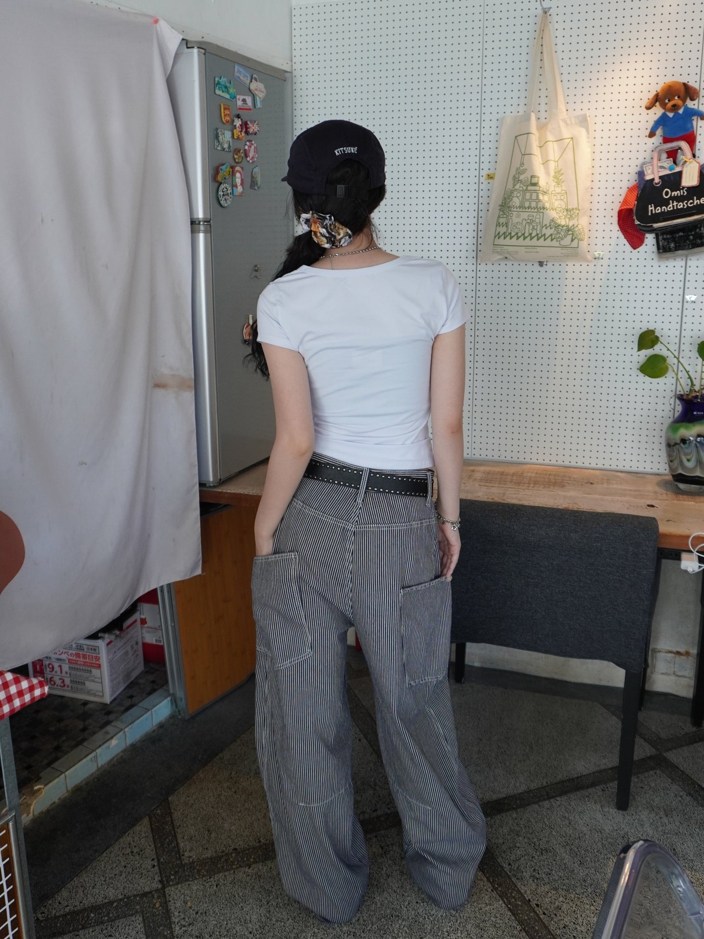 ストライプワイドデニムパンツ DPB85100