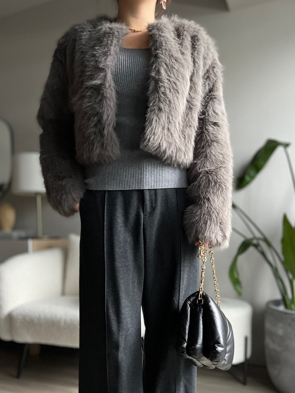 フェイクファーショートジャケット DPB56346