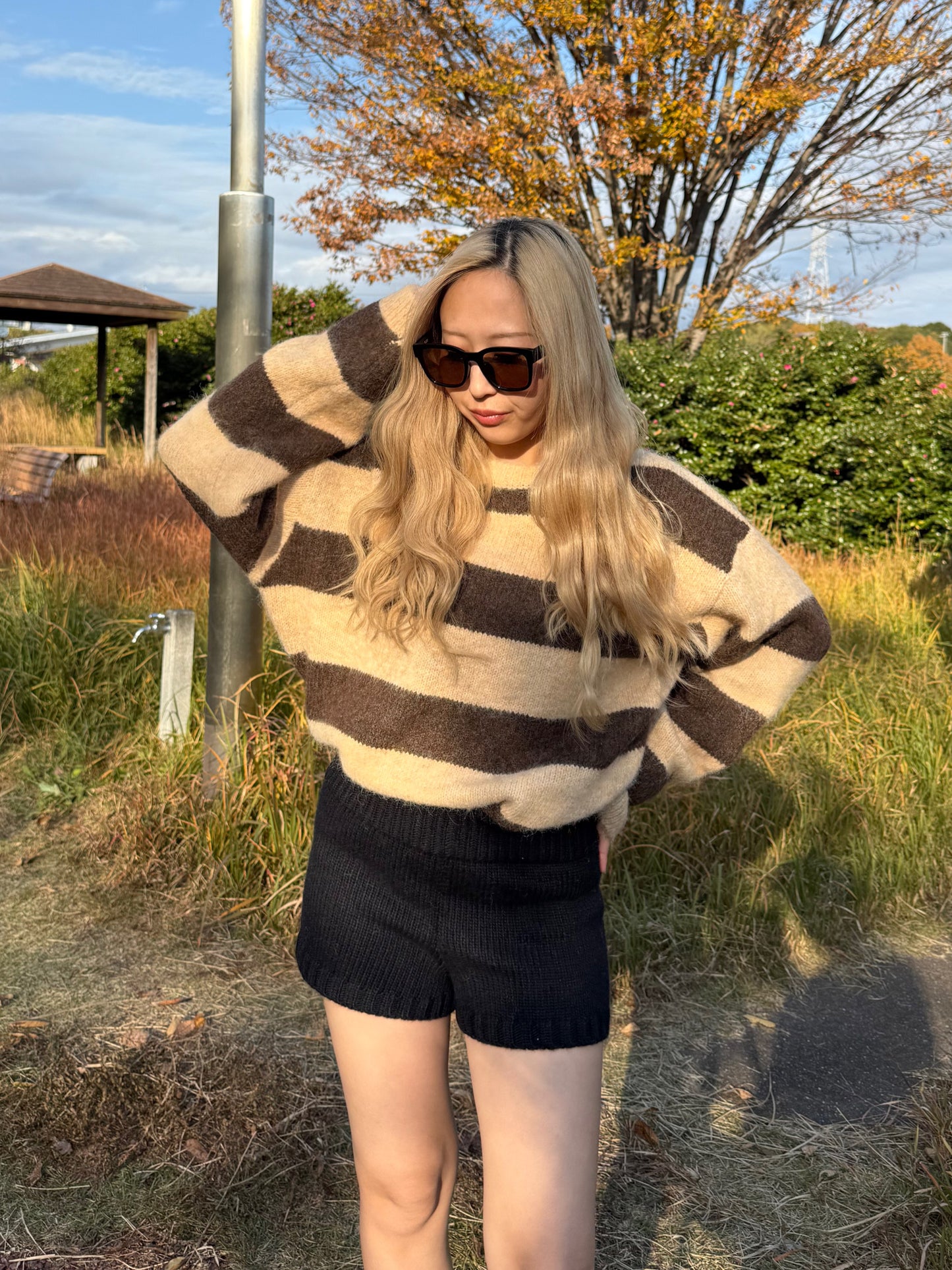 ボーダニットトップス DPB73526