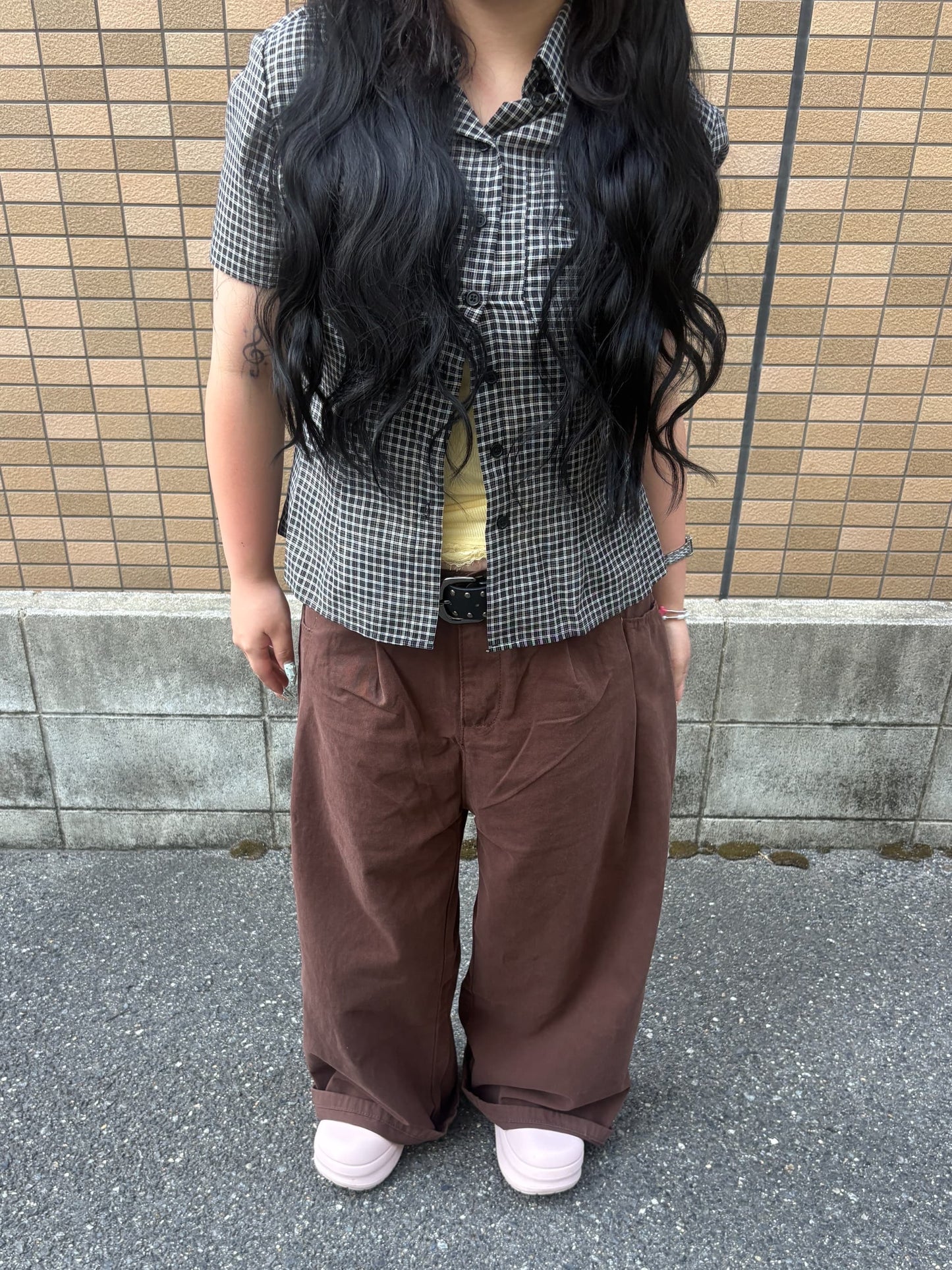 ブラウンバルーンデニムパンツ DPB97137