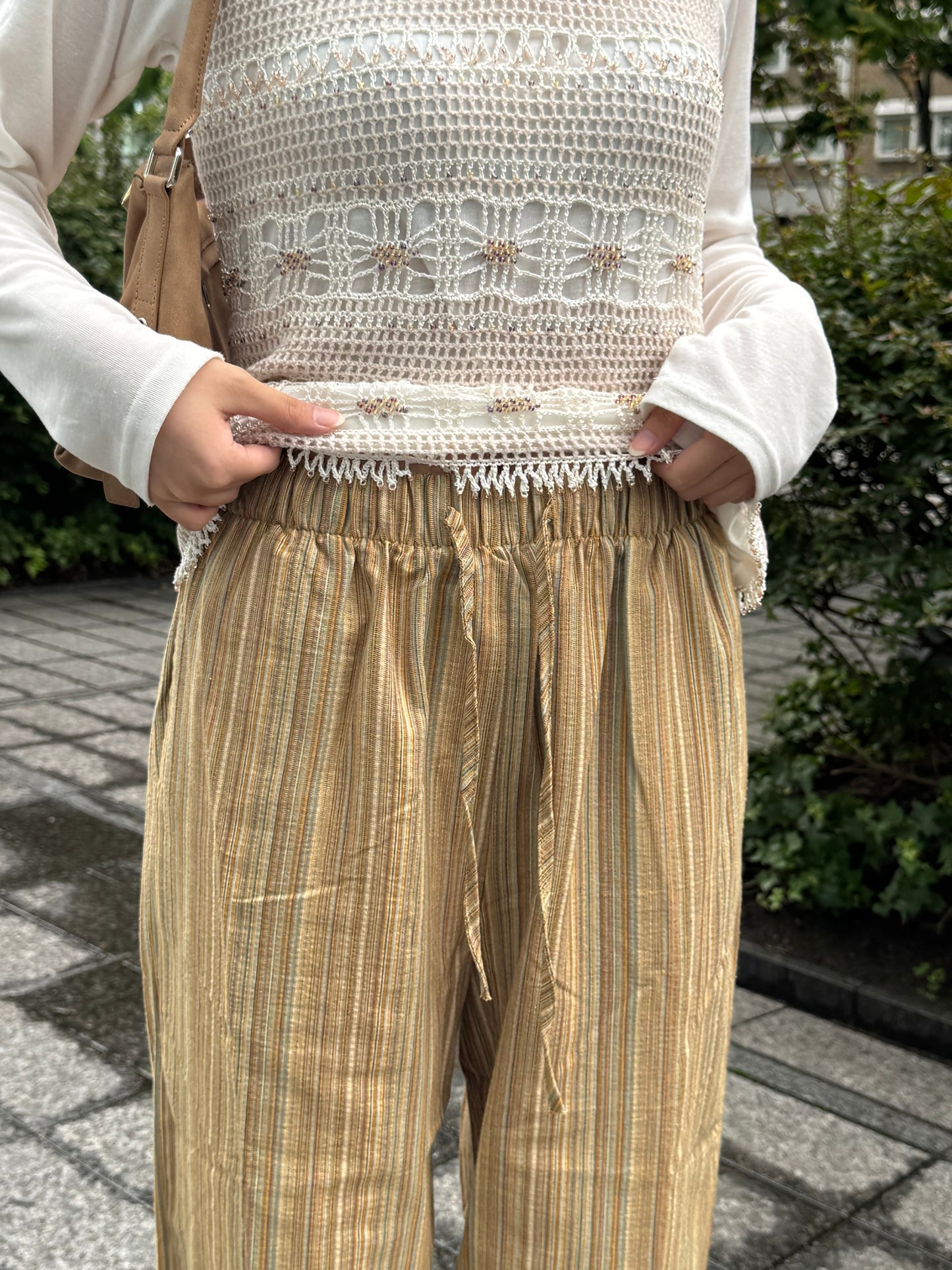 ソフトリネンストライプパンツ DPC03077