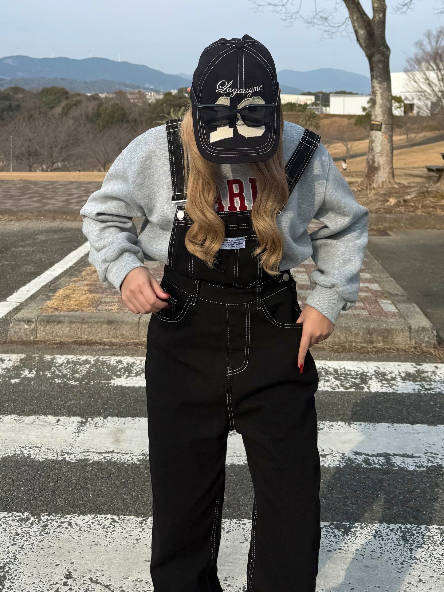 ブラックデニムサロペット DPB73568