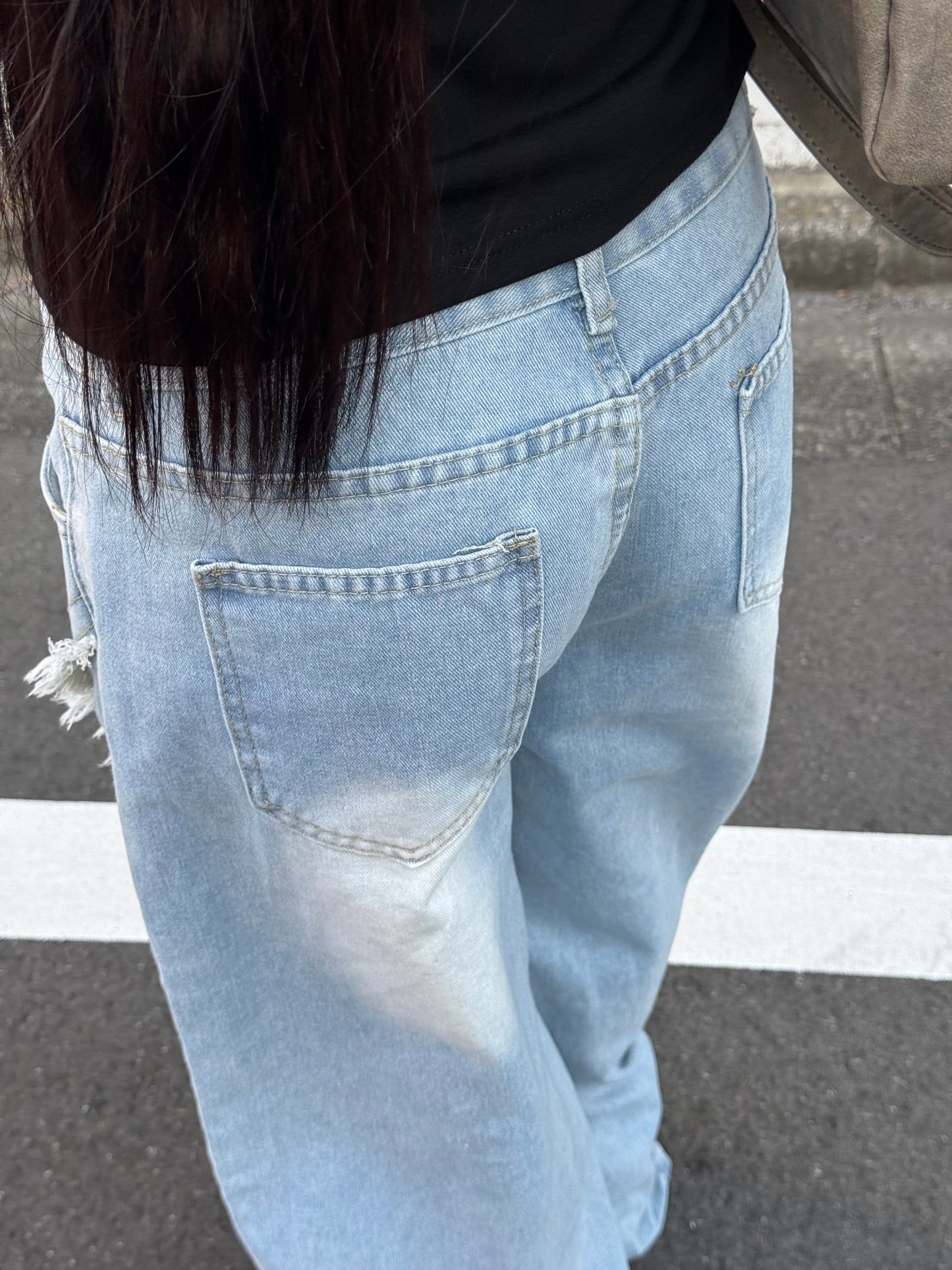 ウェーブカットワイドデニムパンツ DPB86082