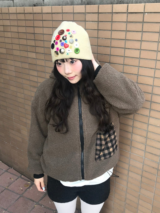 リバーシブルボアチェックアウター DPB89169