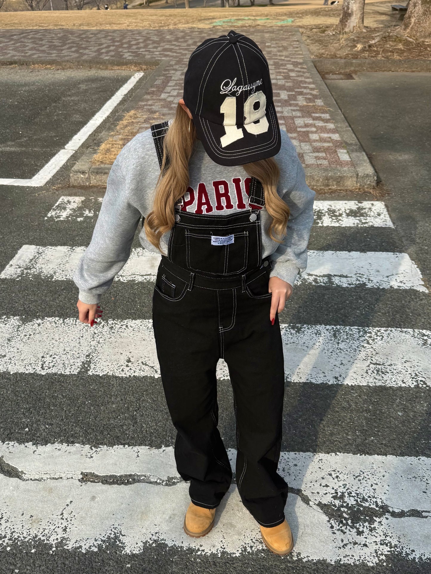 ブラックデニムサロペット DPB73568