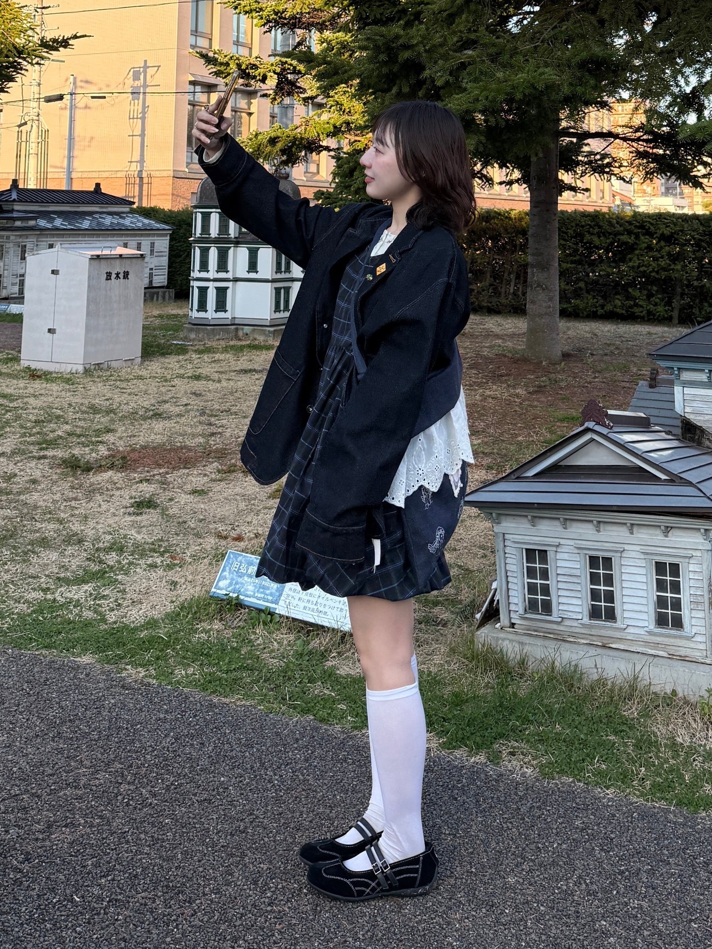 バルーンチェックミニワンピース DPC03052
