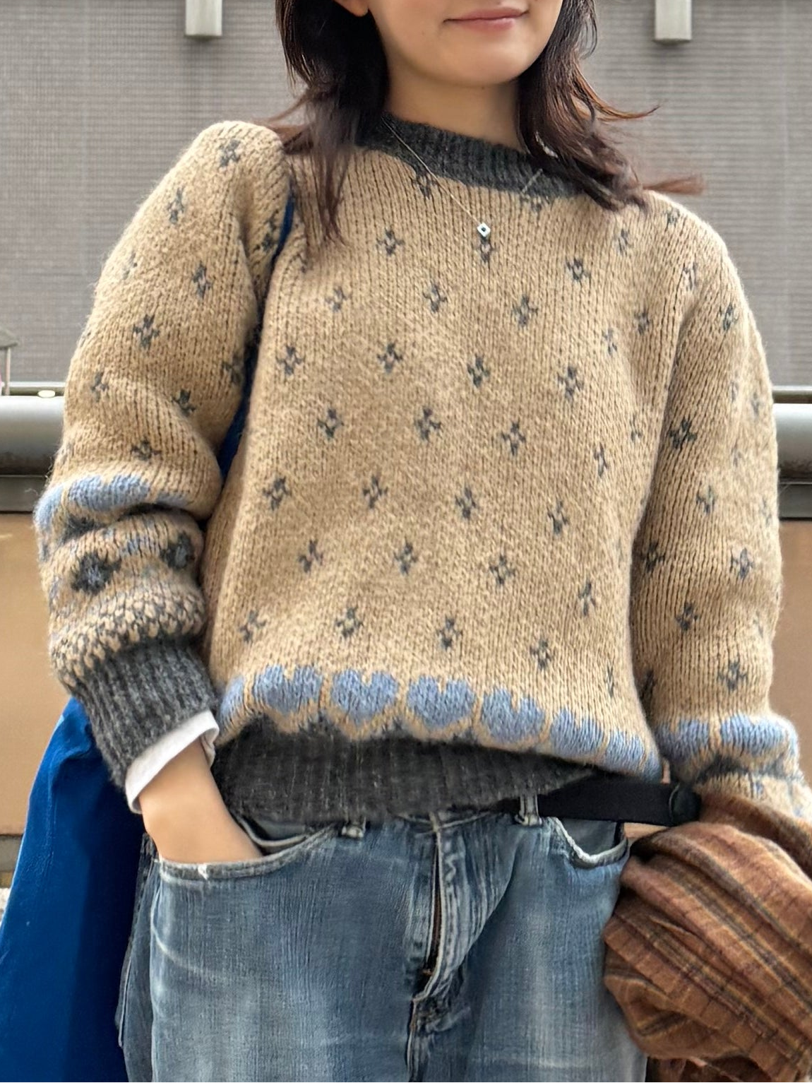 ラウンドネックスクリーンセーター DPA43710