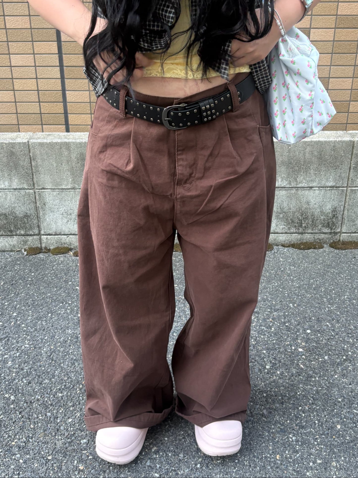 ブラウンバルーンデニムパンツ DPB97137