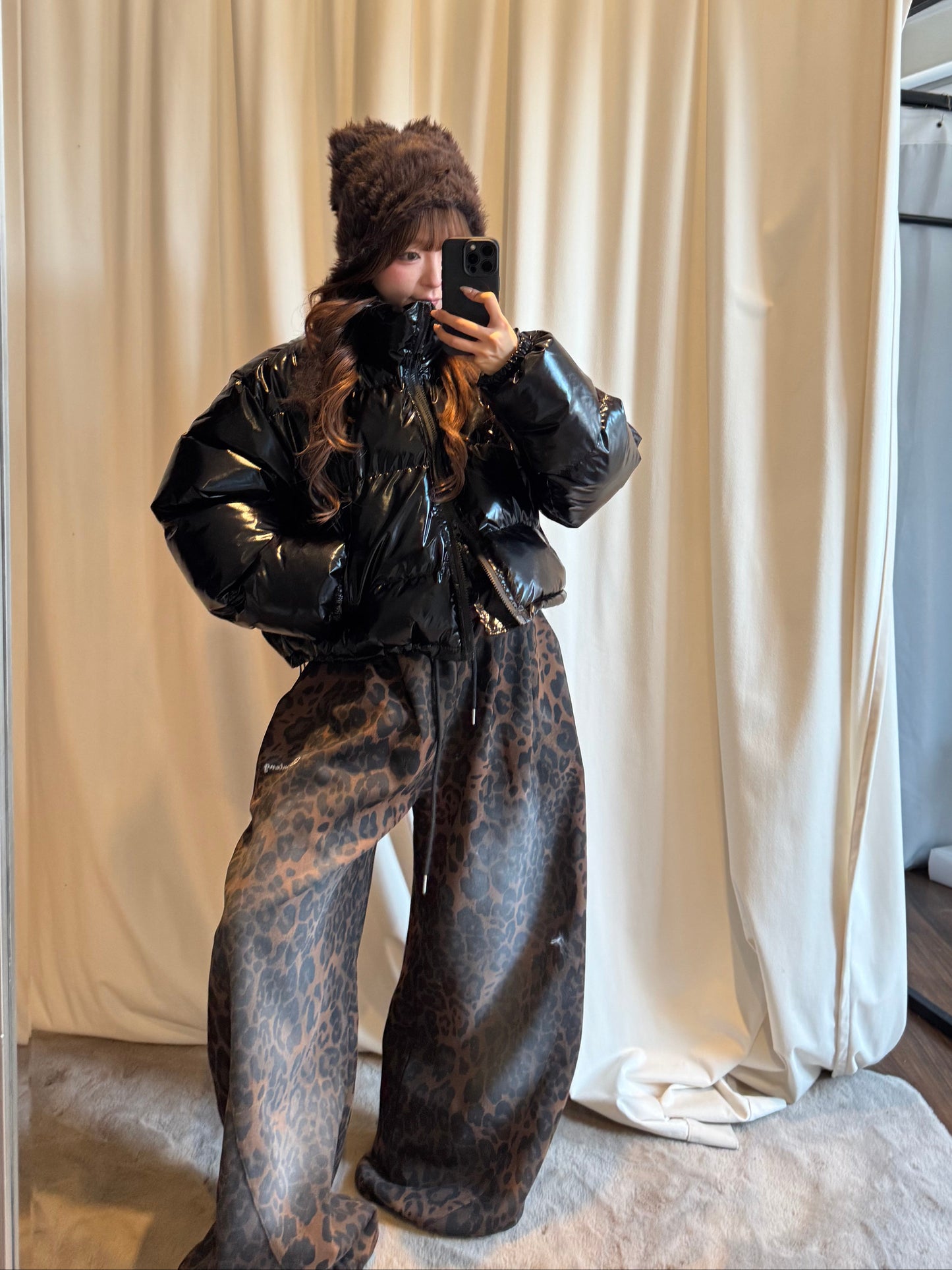 ウォッシュドレオパードスウェットパンツ DPB86171