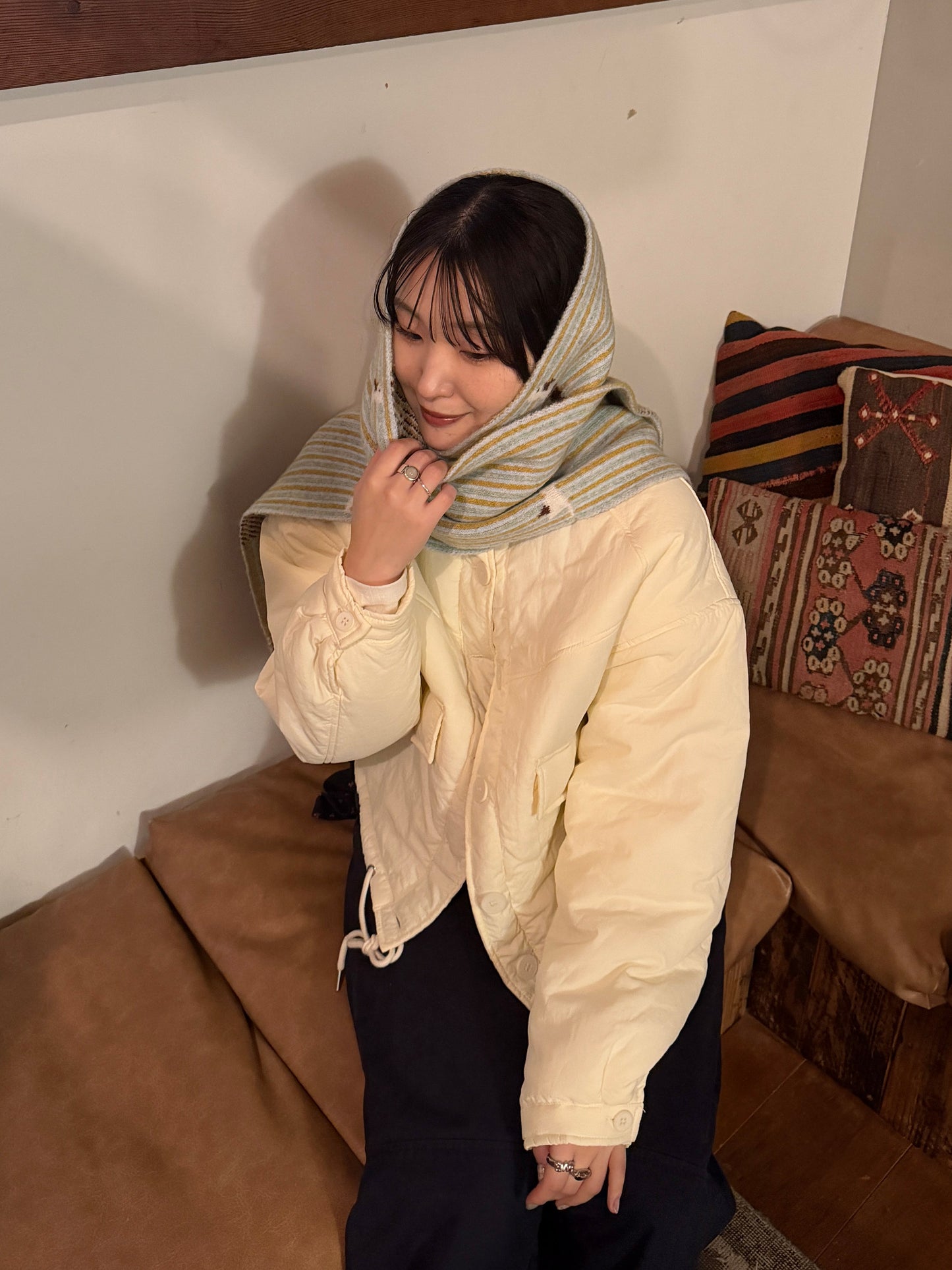 ドッグイラストストライプマフラー DPB78224