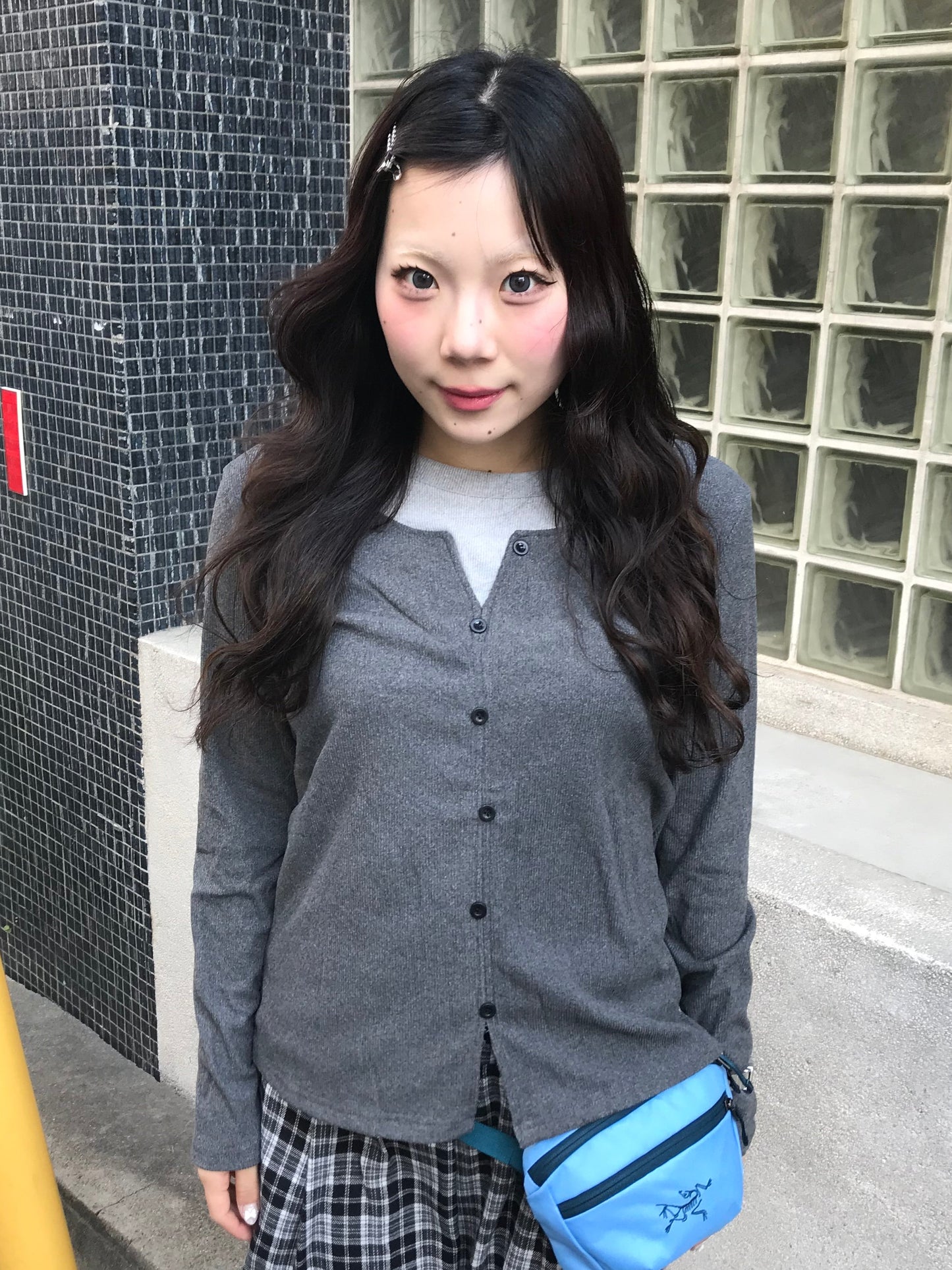 ダークグレーレイヤードトップス DPB89194