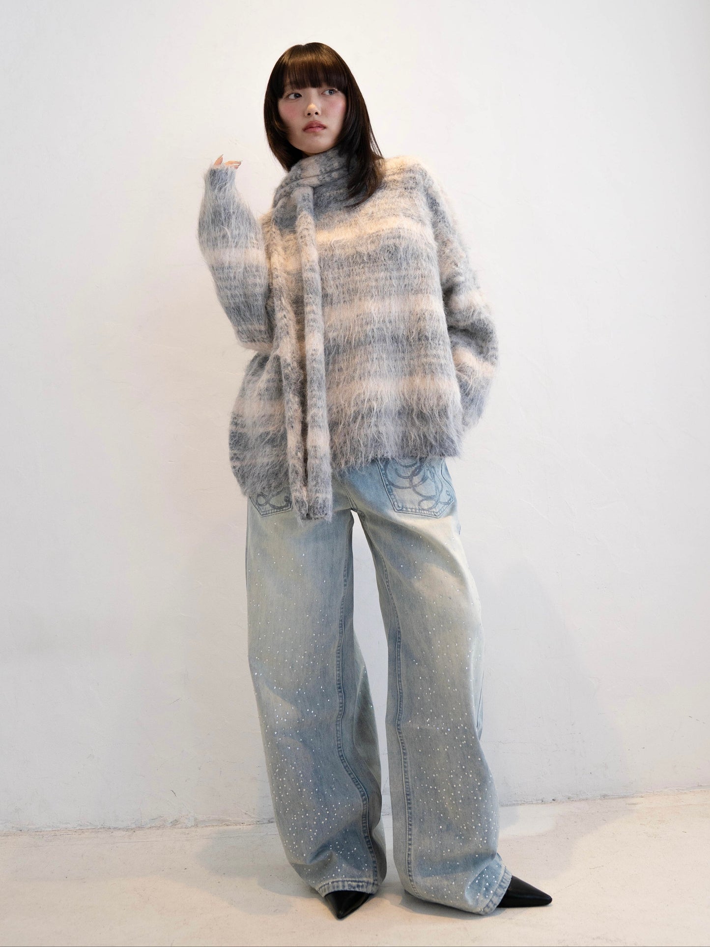 ラメストレートデニムパンツ DPC02014