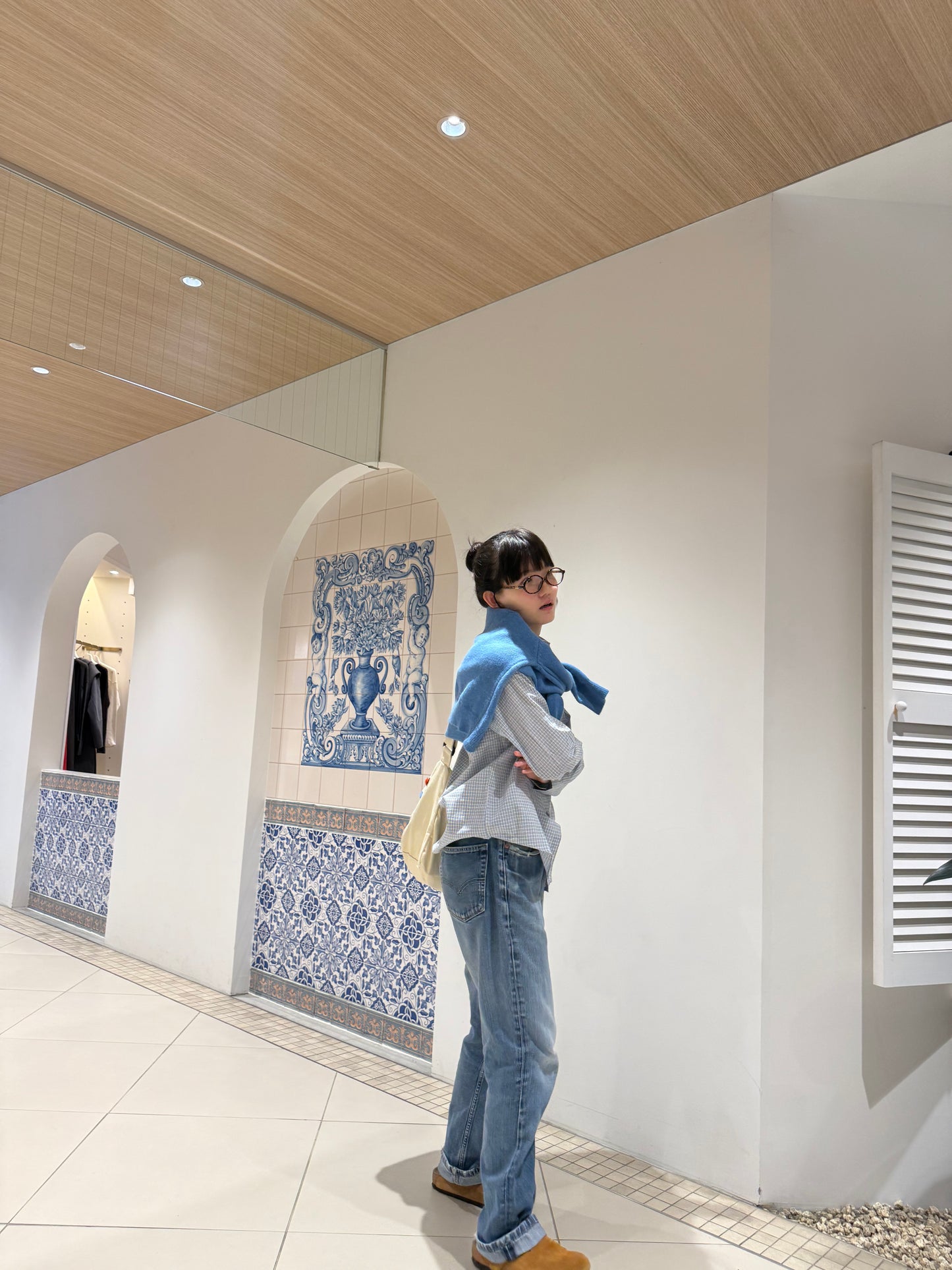 ライトブルーミニチェックシャツ DPA43675